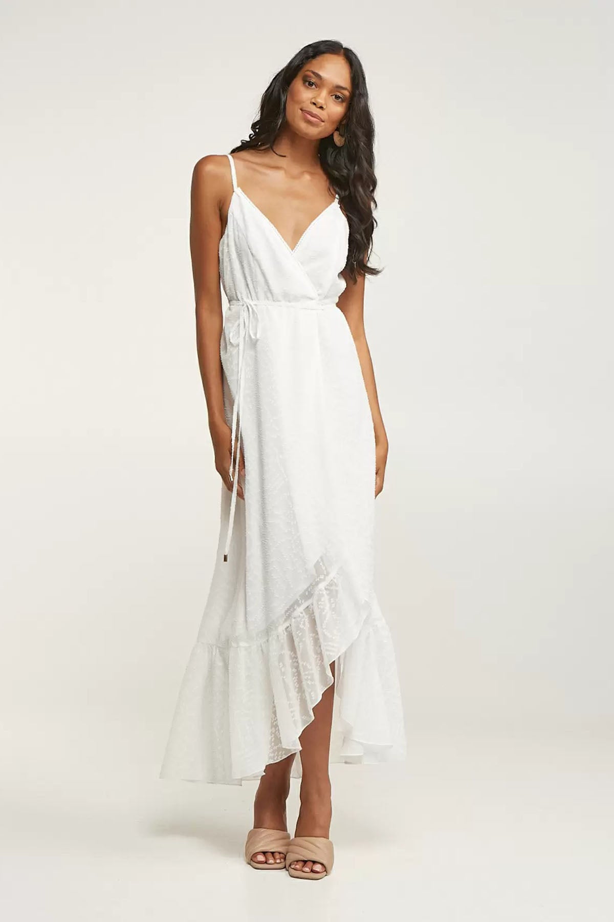 Lynne Asimetrik Kesim İp Askılı Maxi Elbise-Libas Trendy Fashion Store