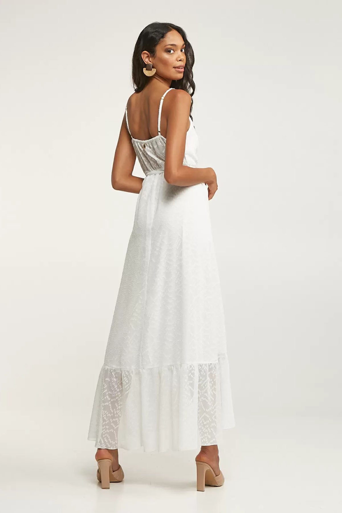 Lynne Asimetrik Kesim İp Askılı Maxi Elbise-Libas Trendy Fashion Store