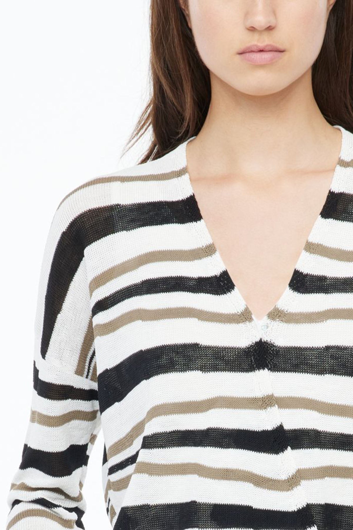 Sarah Pacini Ketenli Kruvaze V Yaka Triko Ceket-Libas Trendy Fashion Store