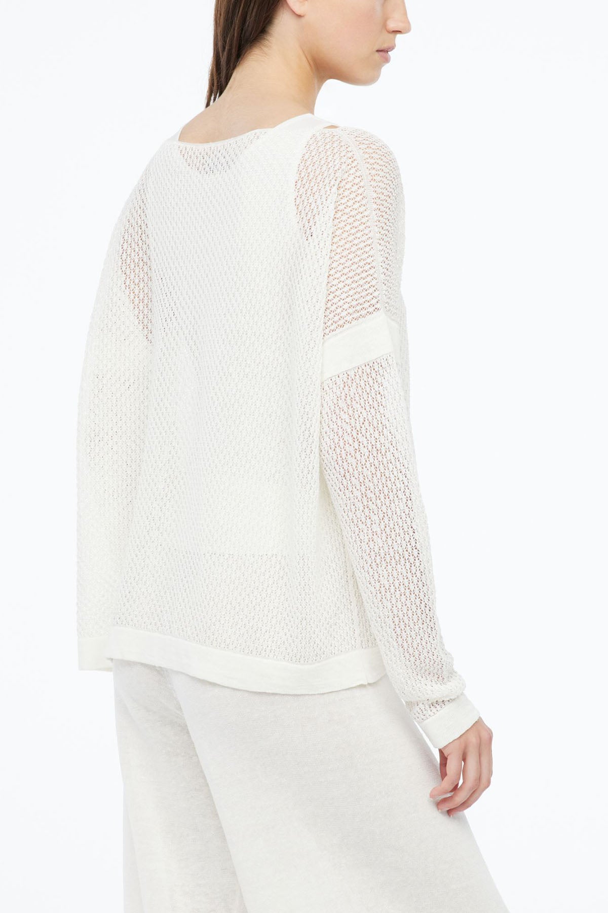 Sarah Pacini Geniş Kesim Kayık Yaka Örme Keten Triko-Libas Trendy Fashion Store