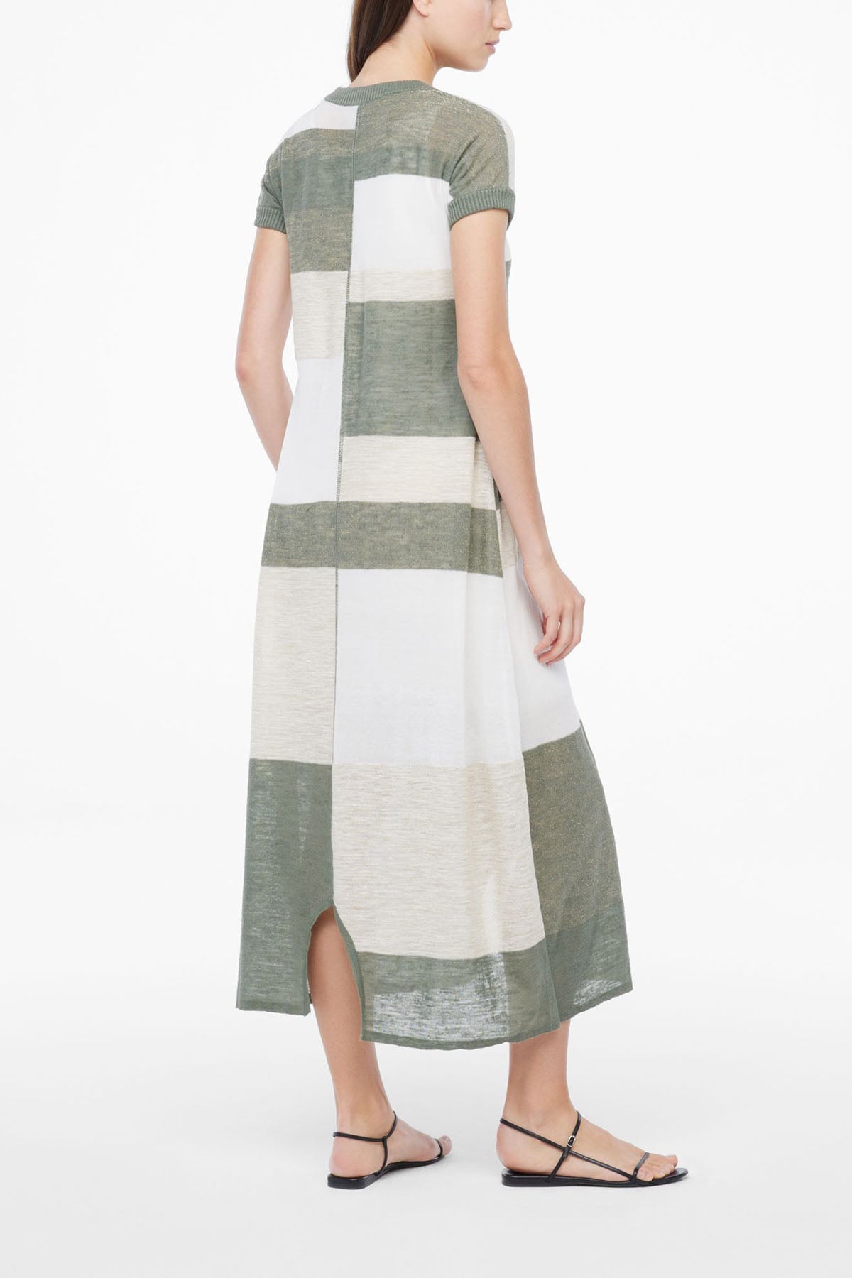 Sarah Pacini Ketenli Örme Maxi Triko Elbise-Libas Trendy Fashion Store