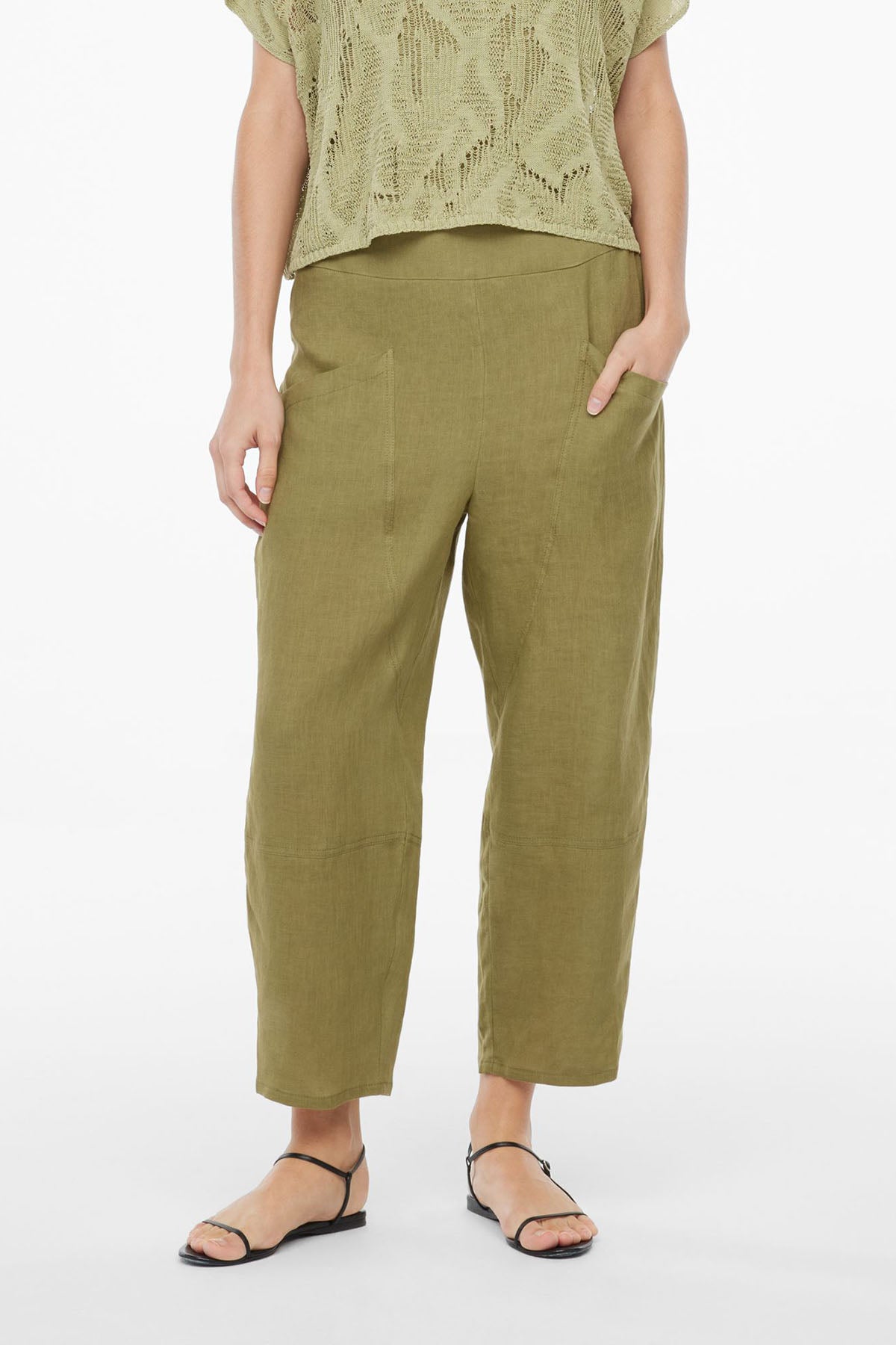 Sarah Pacini Geniş Kesim Keten Pantolon-Libas Trendy Fashion Store