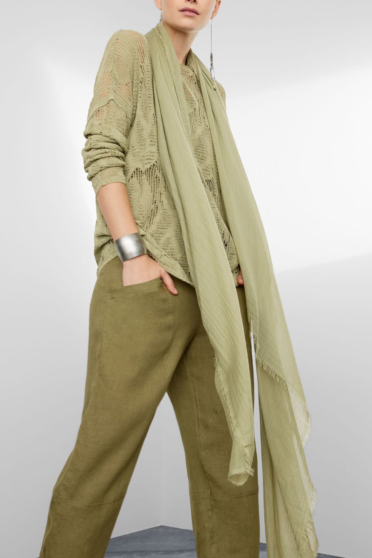 Sarah Pacini Geniş Kesim Keten Pantolon-Libas Trendy Fashion Store