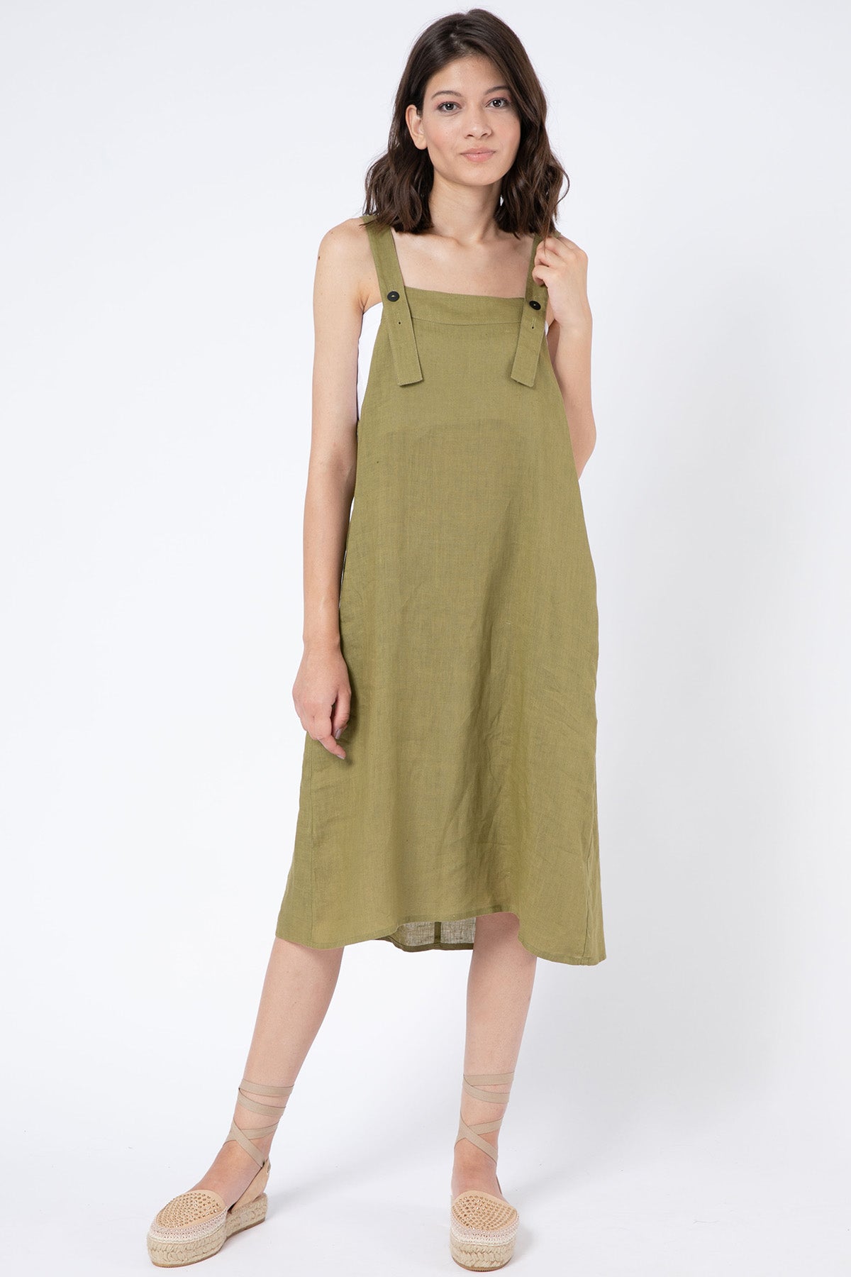 Sarah Pacini Keten Elbise-Libas Trendy Fashion Store