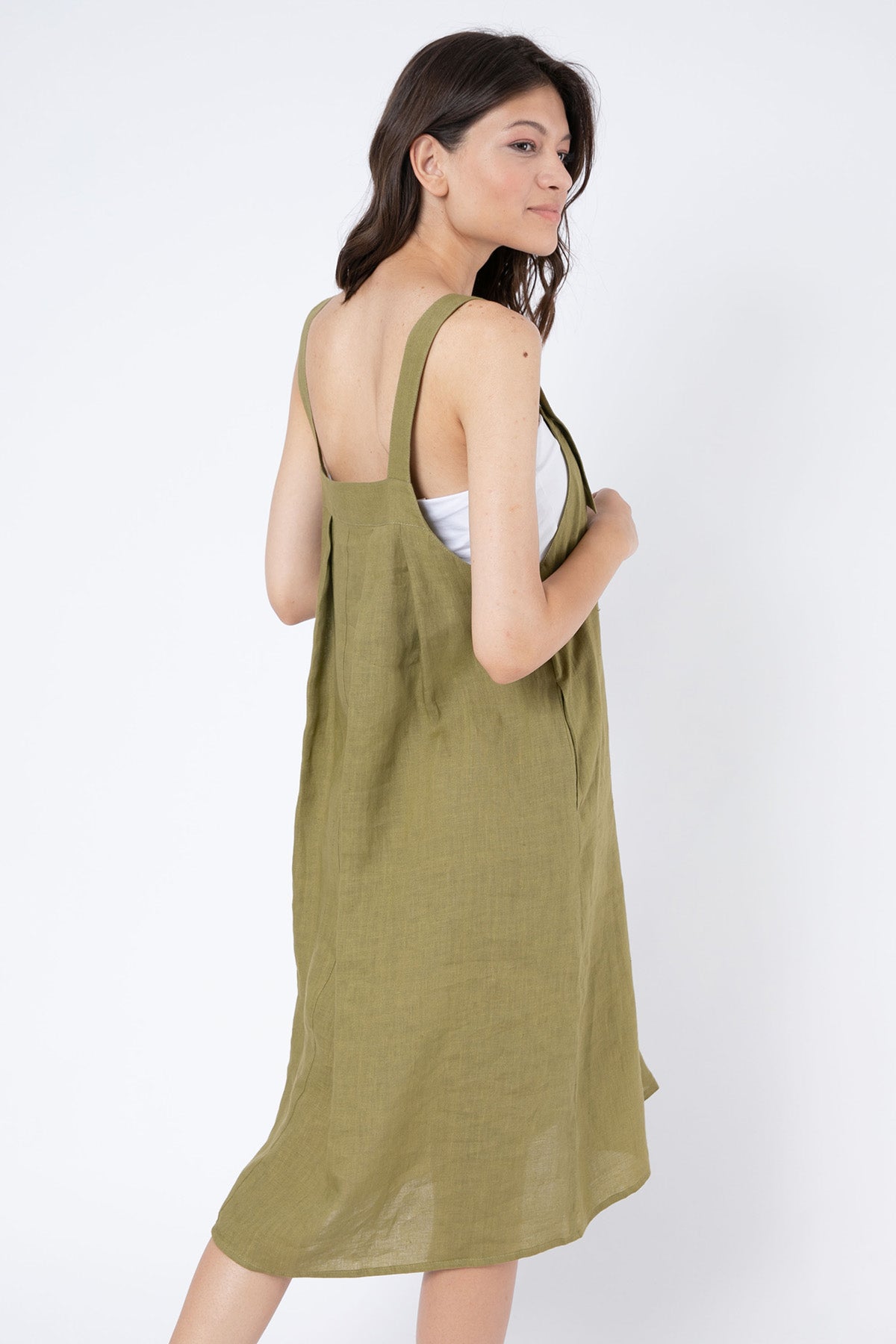 Sarah Pacini Keten Elbise-Libas Trendy Fashion Store