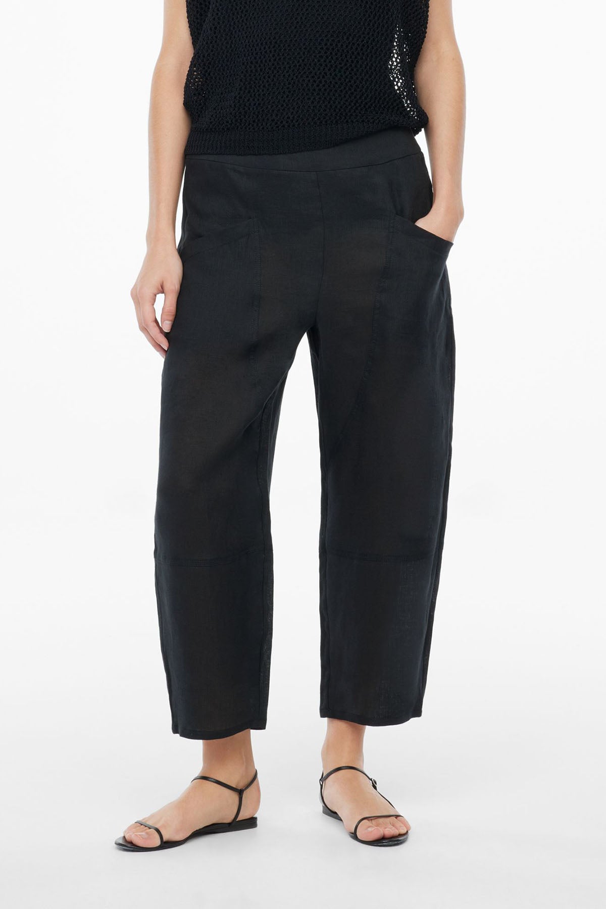 Sarah Pacini Geniş Kesim Keten Pantolon-Libas Trendy Fashion Store