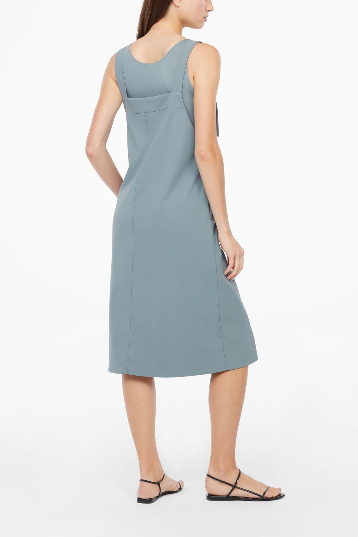 Sarah Pacini Askılı Streç Midi Elbise