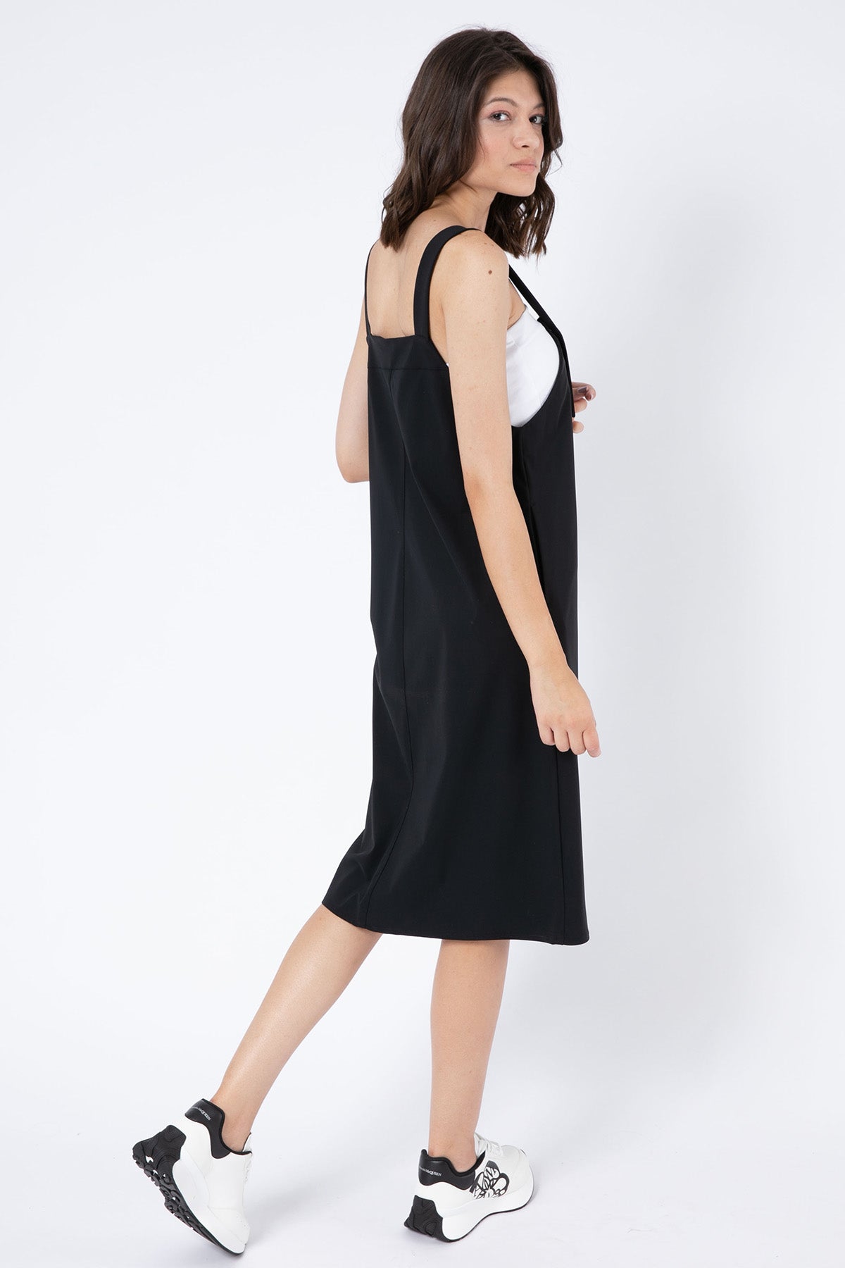 Sarah Pacini Askılı Streç Midi Elbise-Libas Trendy Fashion Store