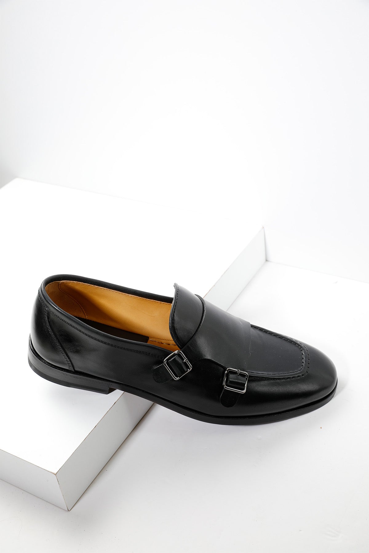 Henderson Çift Tokalı Deri Monk Loafer Ayakkabı-Libas Trendy Fashion Store