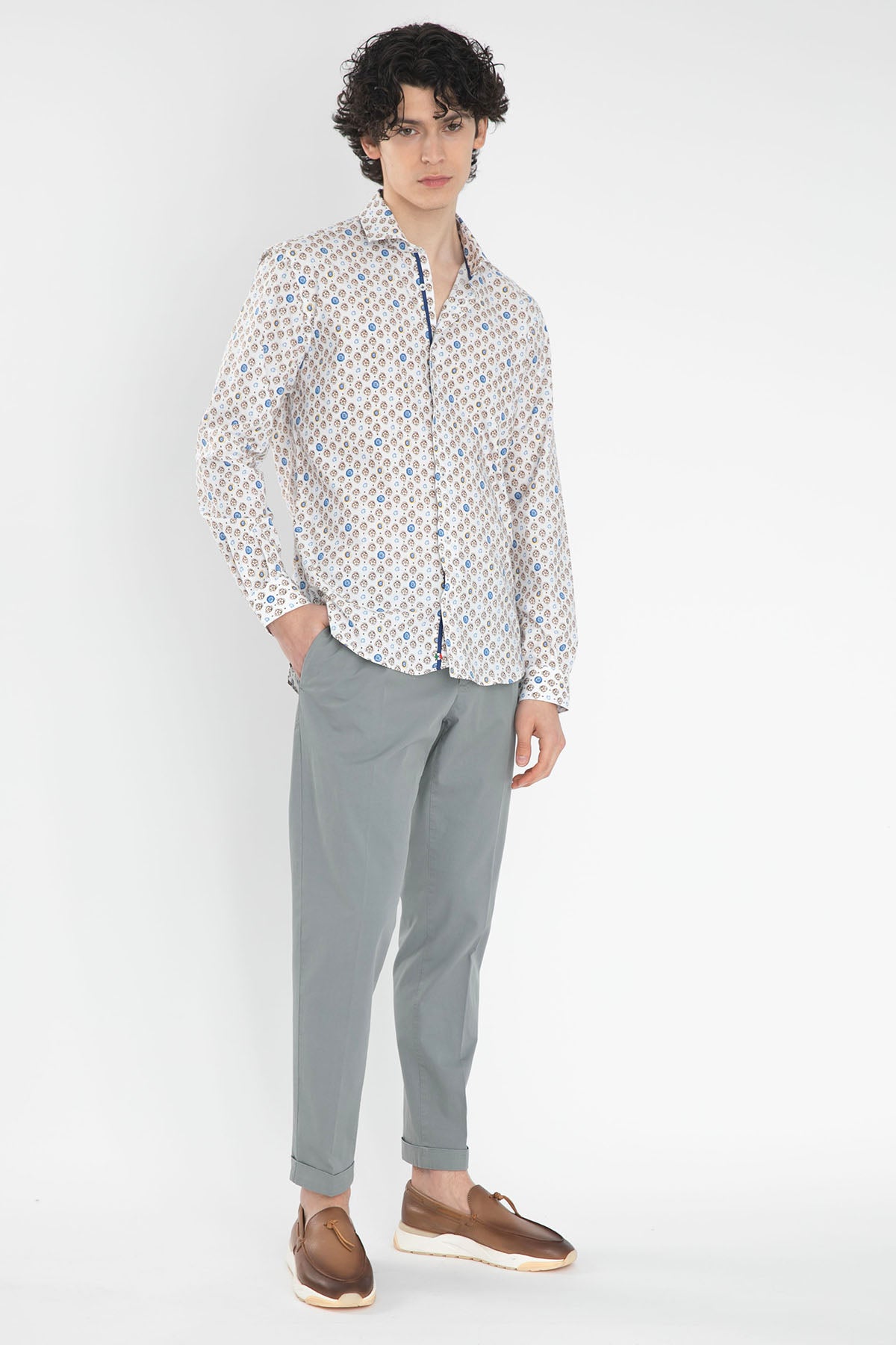 Poggianti Bucine İtalyan Yaka Desenli Gömlek-Libas Trendy Fashion Store