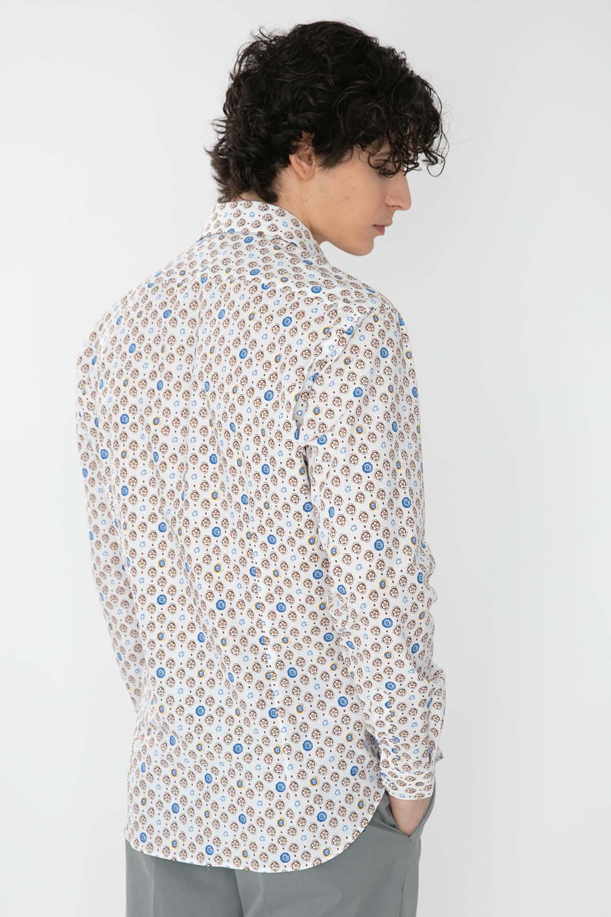 Poggianti Bucine İtalyan Yaka Desenli Gömlek-Libas Trendy Fashion Store