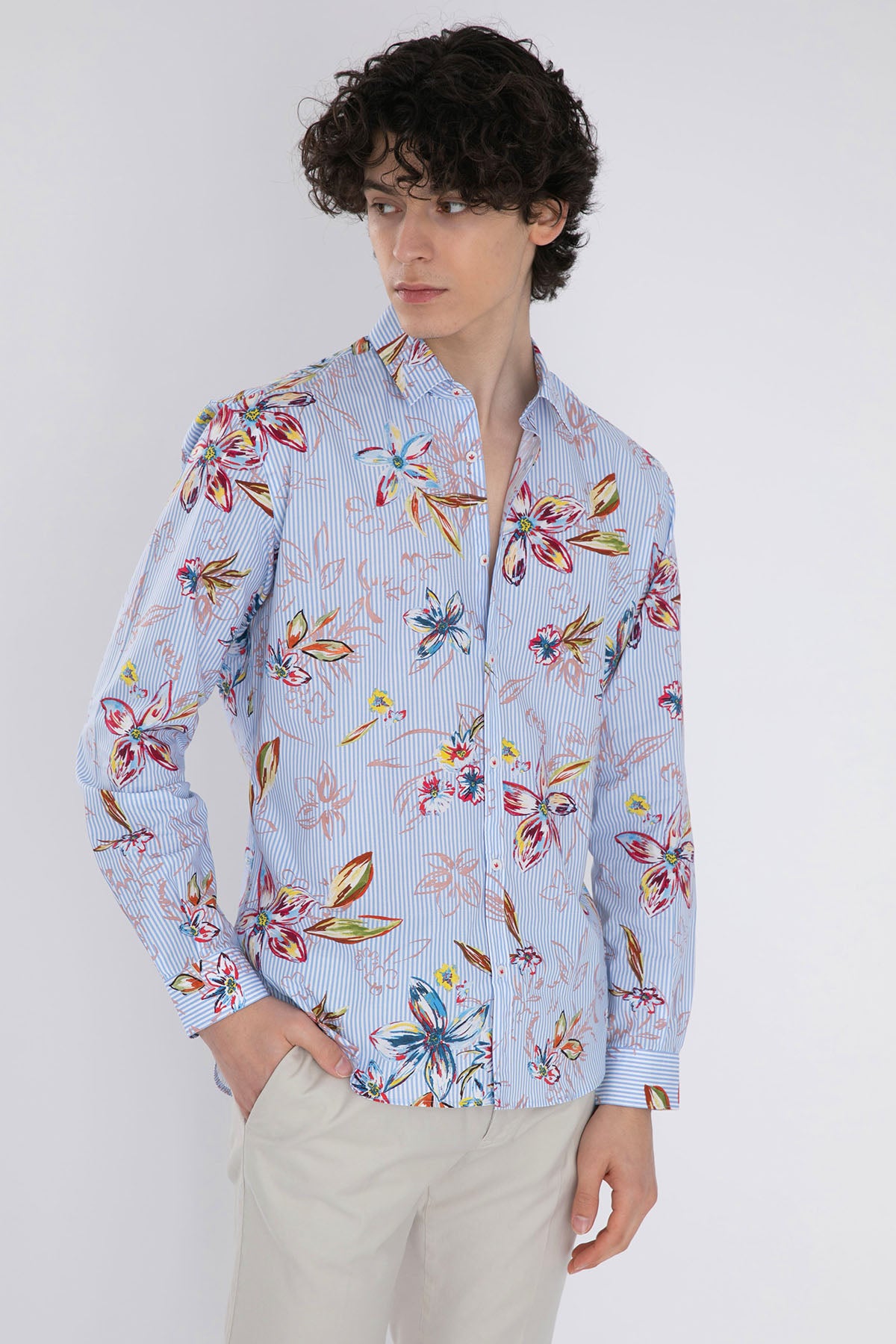 Poggianti Pisa Klasik Yaka Desenli Gömlek-Libas Trendy Fashion Store