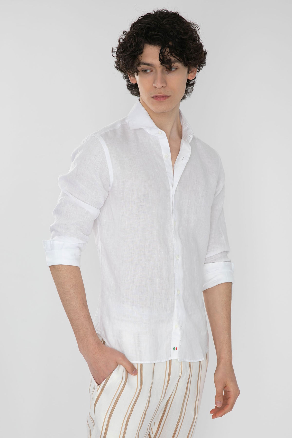 Poggianti Firenze Fransız Yaka Keten Gömlek-Libas Trendy Fashion Store