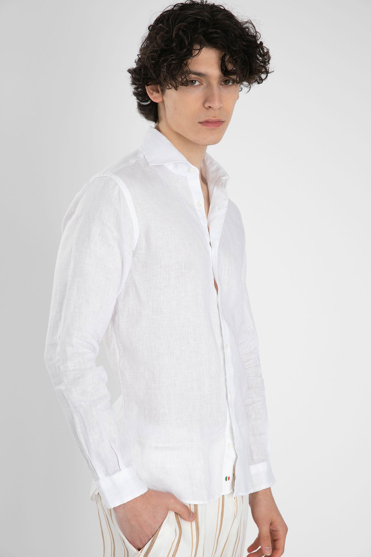 Poggianti Firenze Fransız Yaka Keten Gömlek-Libas Trendy Fashion Store