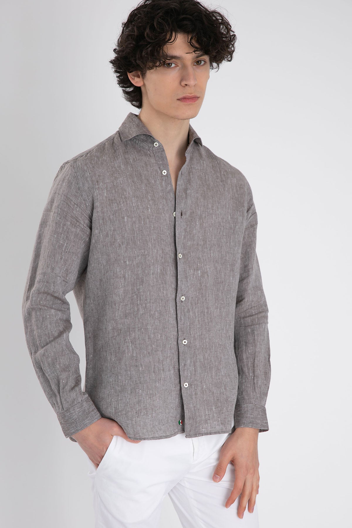 Poggianti Firenze Fransız Yaka Keten Gömlek-Libas Trendy Fashion Store