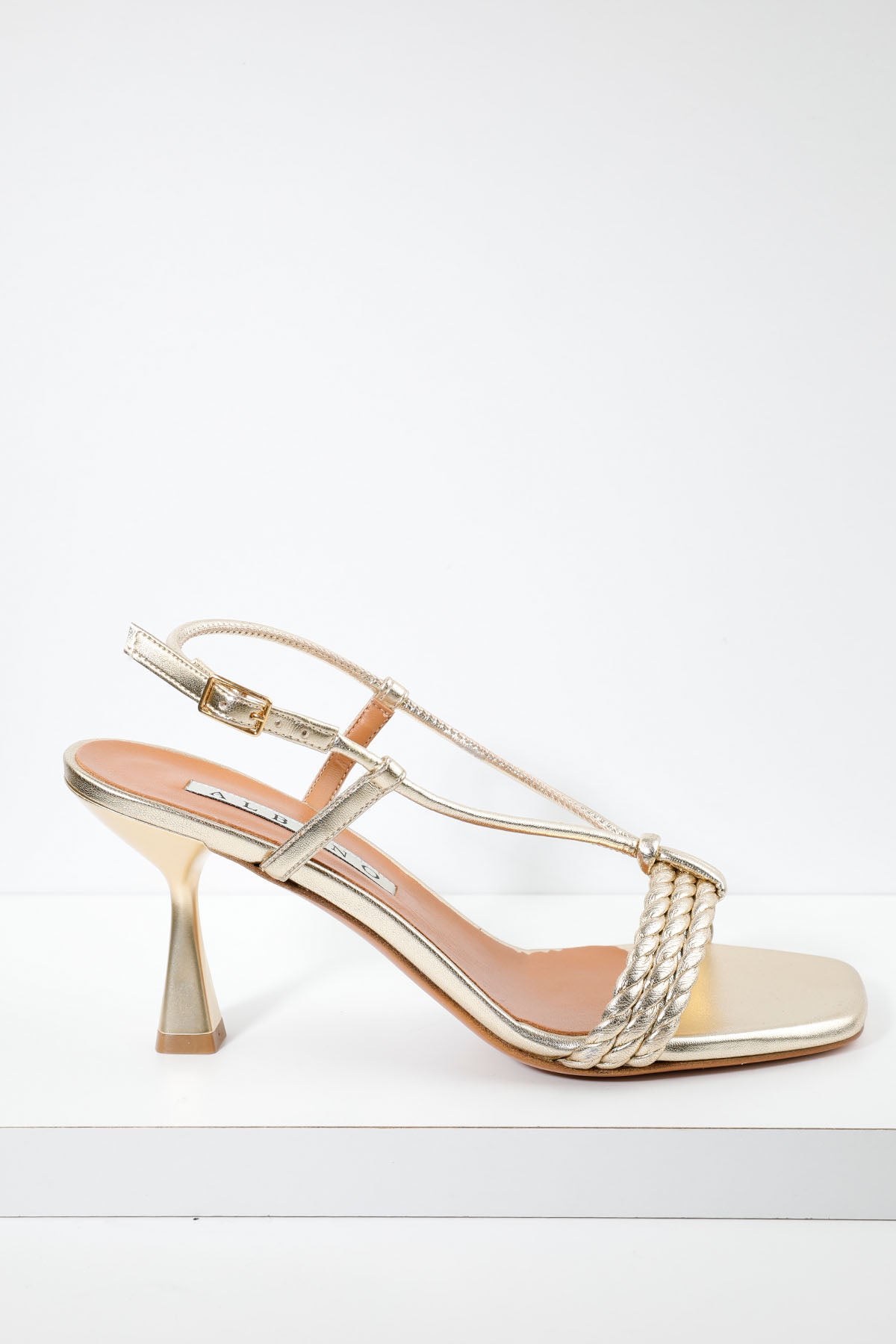 Albano Küt Burun Örgü Bantlı Deri Sandalet-Libas Trendy Fashion Store