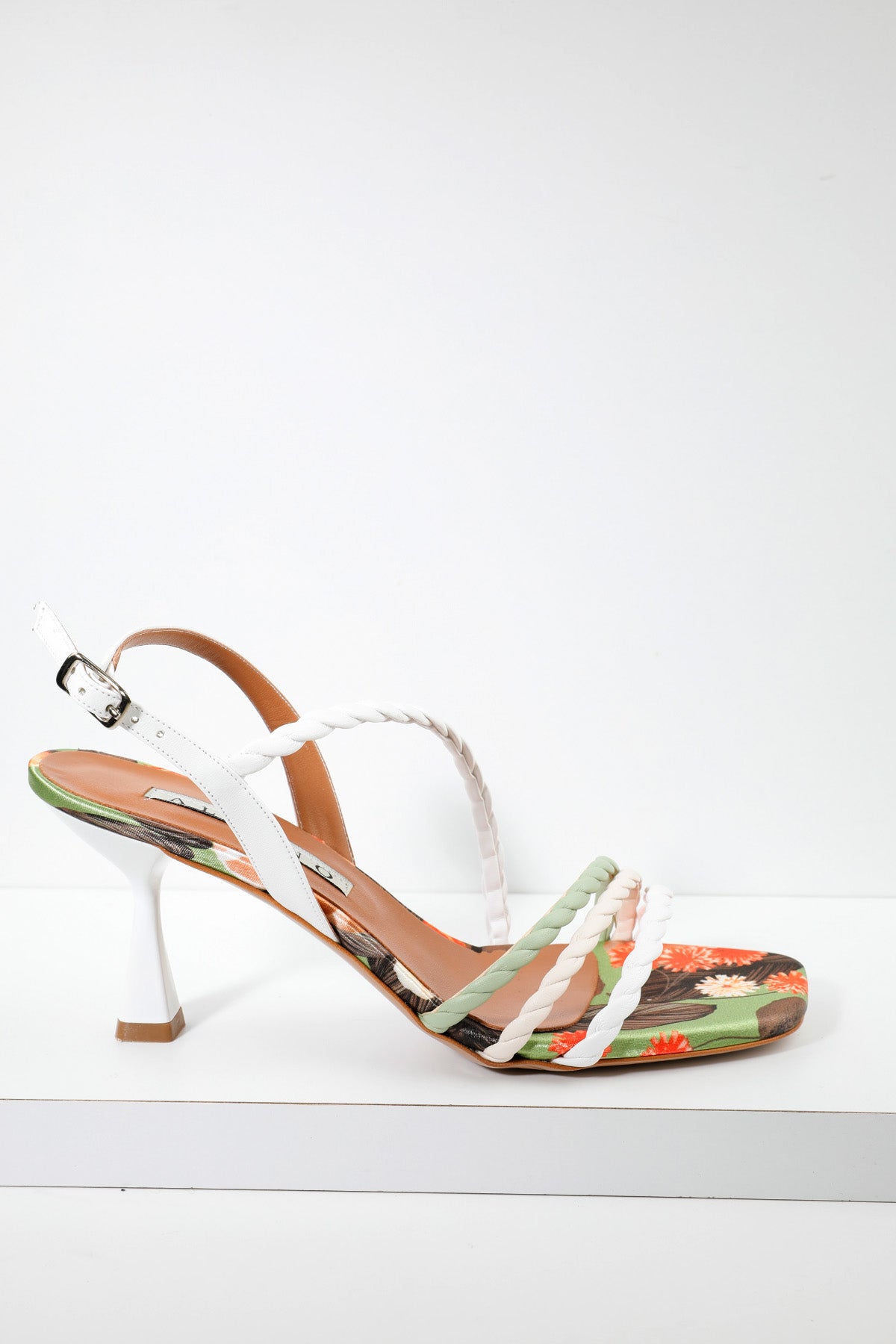 Albano Küt Burun Floral Desenli Topuklu Sandalet-Libas Trendy Fashion Store