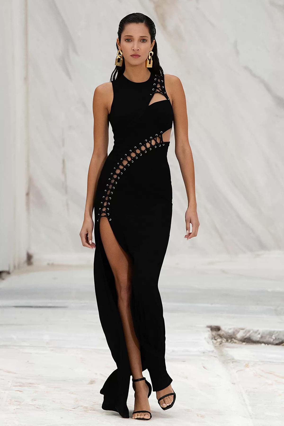 Elisabetta Franchi Bağlama Detaylı Uzun Elbise-Libas Trendy Fashion Store