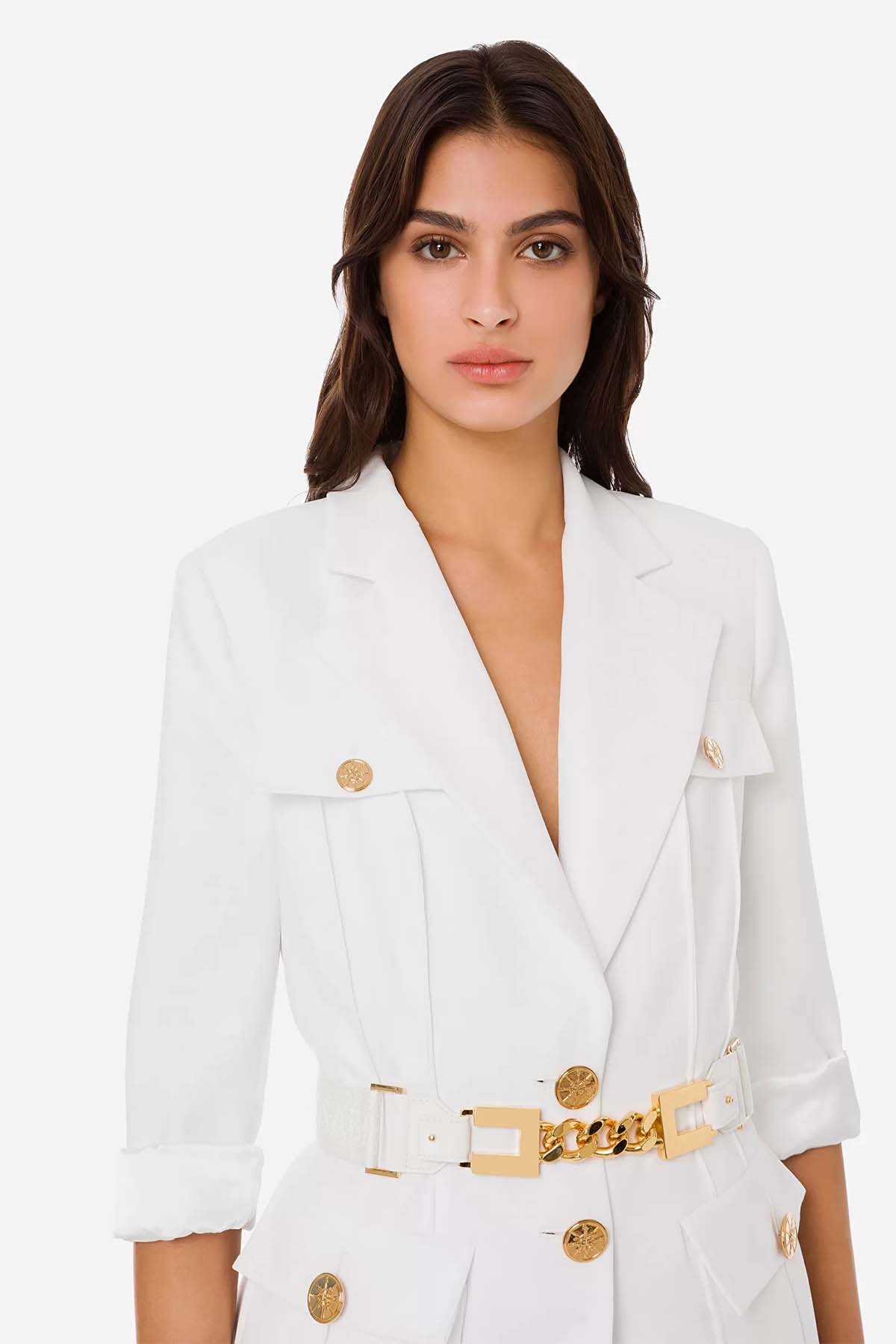 Elisabetta Franchi Kapaklı Cep Ve Kemer Detaylı Ceket-Libas Trendy Fashion Store