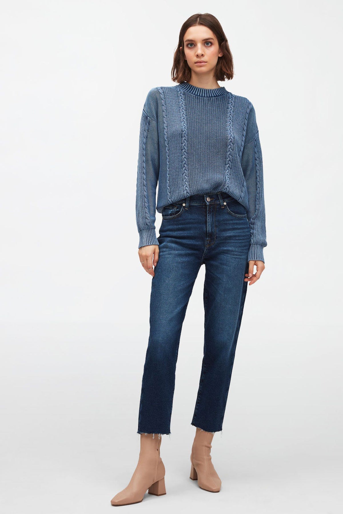 7 For All Mankind Malia Yüksek Bel Straight Fit Jeans-Libas Trendy Fashion Store