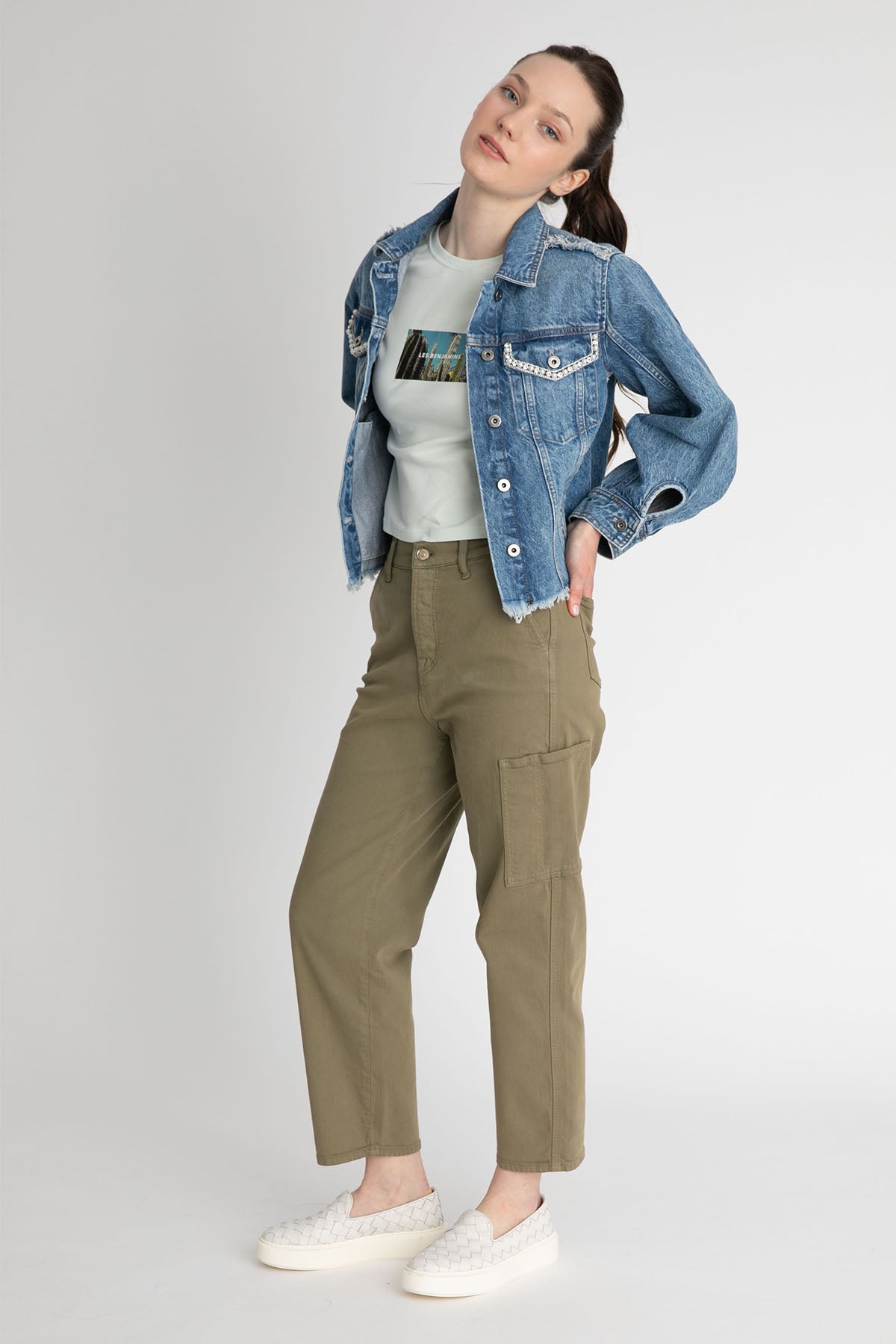 7 For All Mankind Dylan Painter Yüksek Bel Kargo Pantolon-Libas Trendy Fashion Store