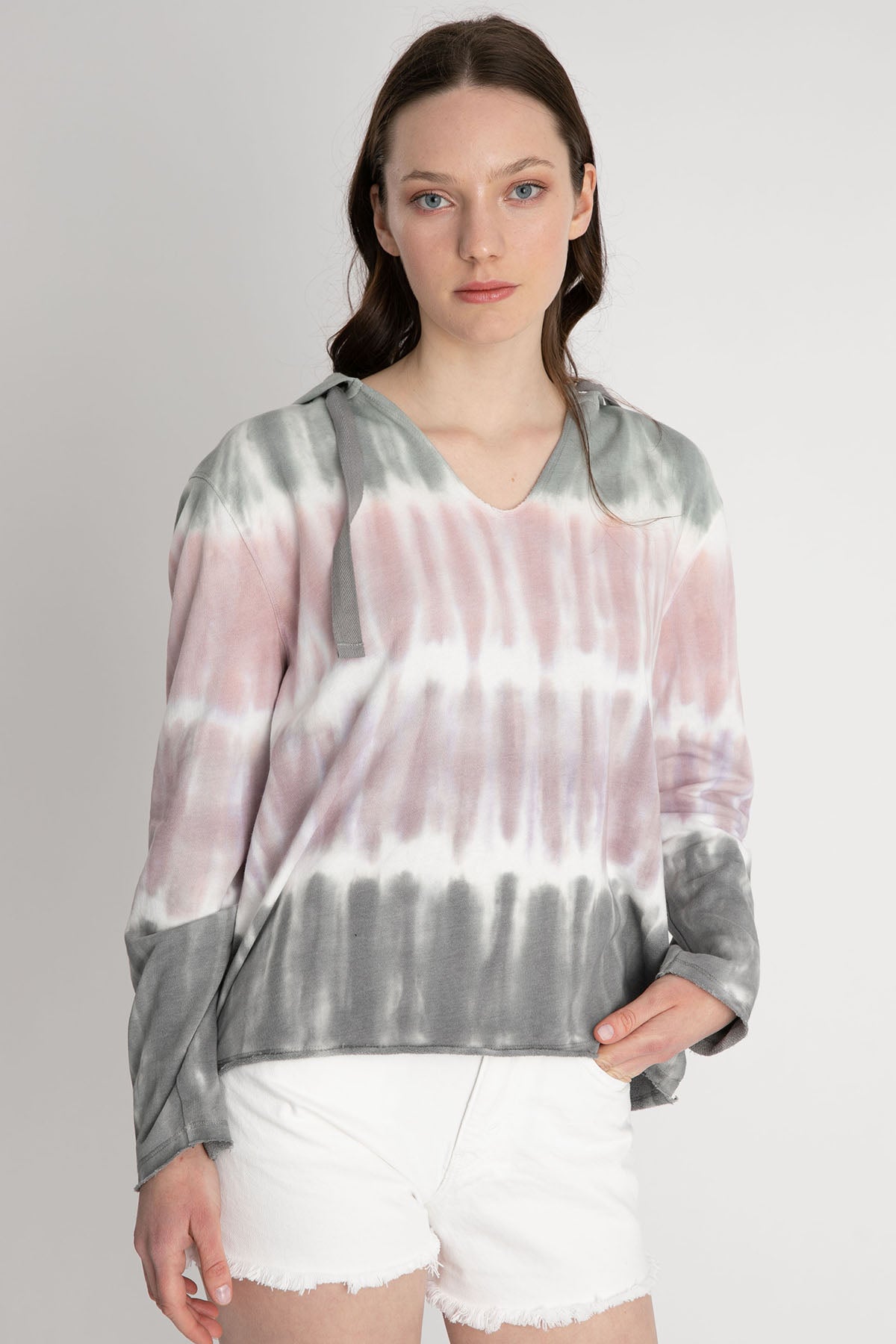 7 For All Mankind Kapüşonlu Batik Sweatshirt-Libas Trendy Fashion Store