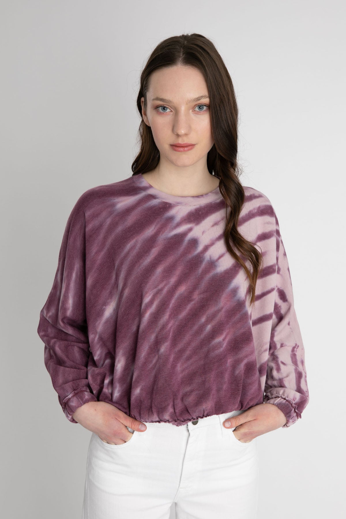 7 For All Mankind Geniş Kesim Belden Lastikli Batik Sweatshirt-Libas Trendy Fashion Store