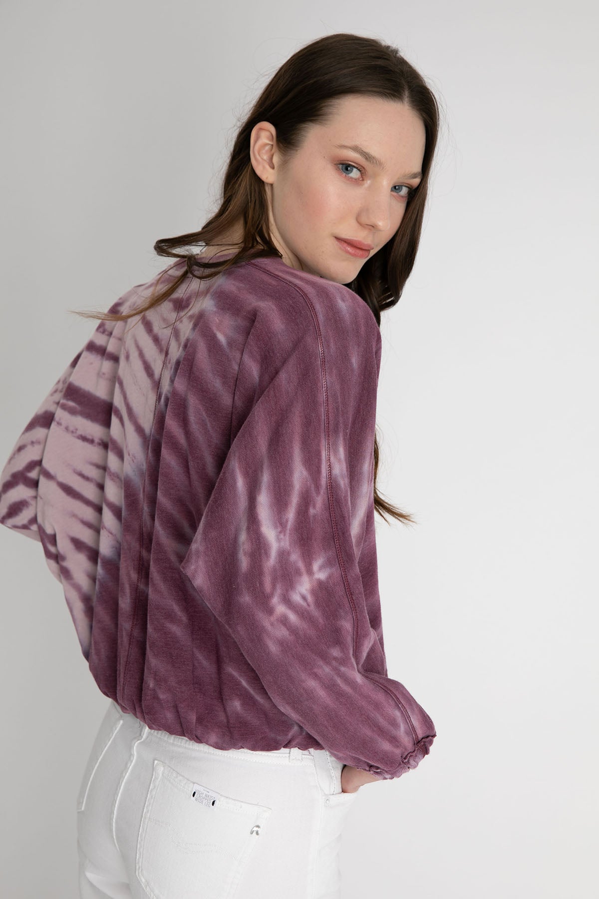 7 For All Mankind Geniş Kesim Belden Lastikli Batik Sweatshirt-Libas Trendy Fashion Store