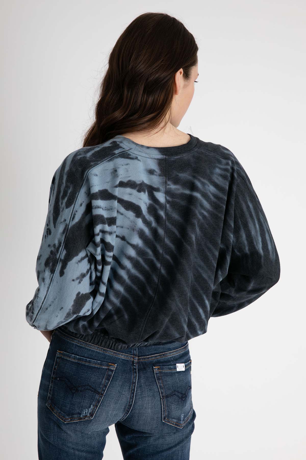 7 For All Mankind Geniş Kesim Belden Lastikli Batik Sweatshirt-Libas Trendy Fashion Store