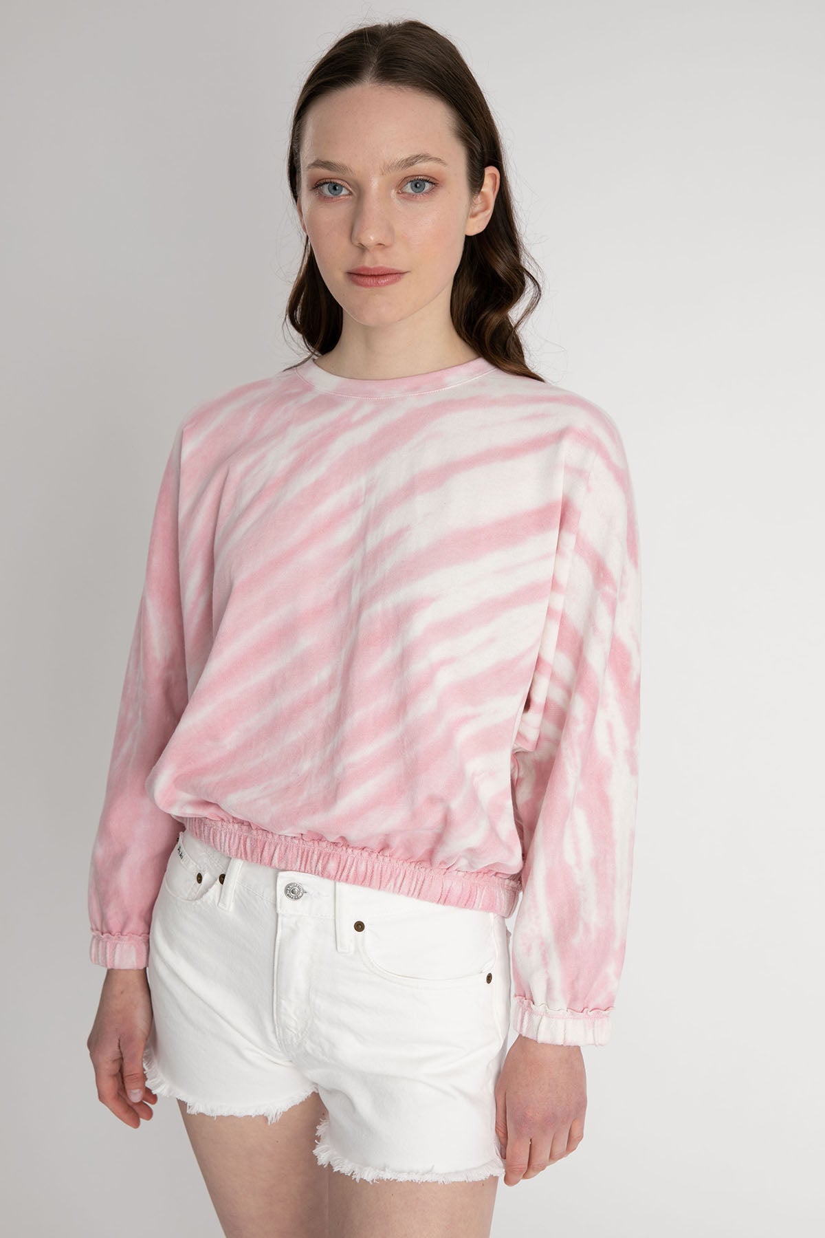 7 For All Mankind Geniş Kesim Belden Lastikli Batik Sweatshirt-Libas Trendy Fashion Store