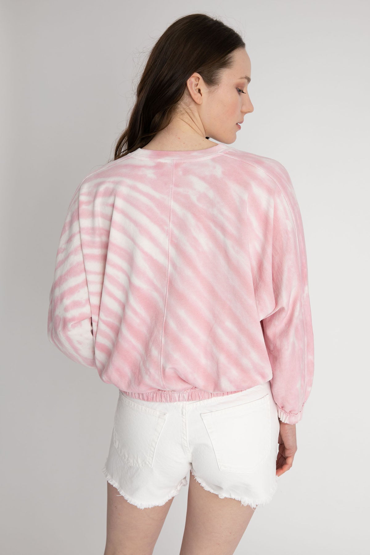 7 For All Mankind Geniş Kesim Belden Lastikli Batik Sweatshirt-Libas Trendy Fashion Store