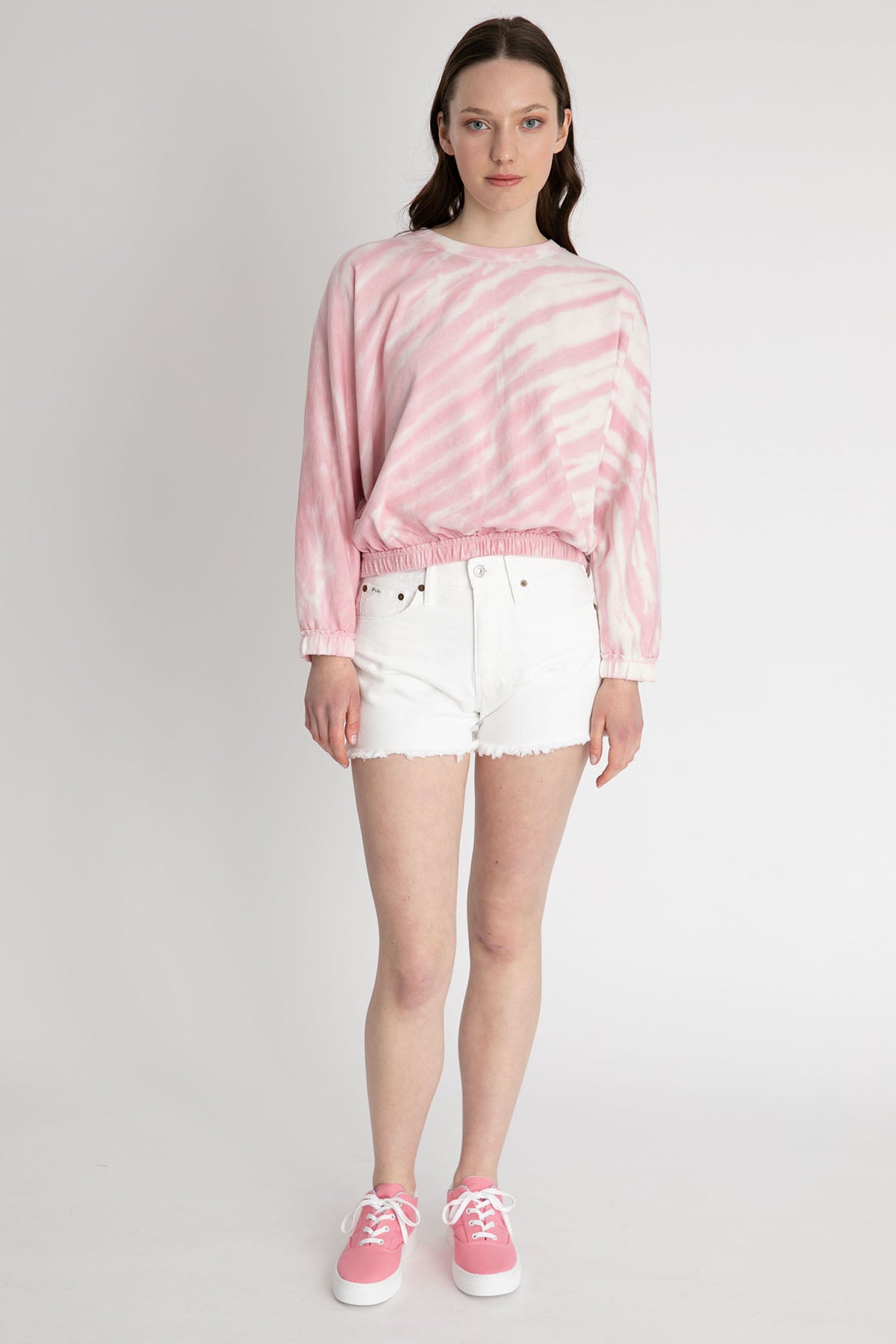 7 For All Mankind Geniş Kesim Belden Lastikli Batik Sweatshirt-Libas Trendy Fashion Store