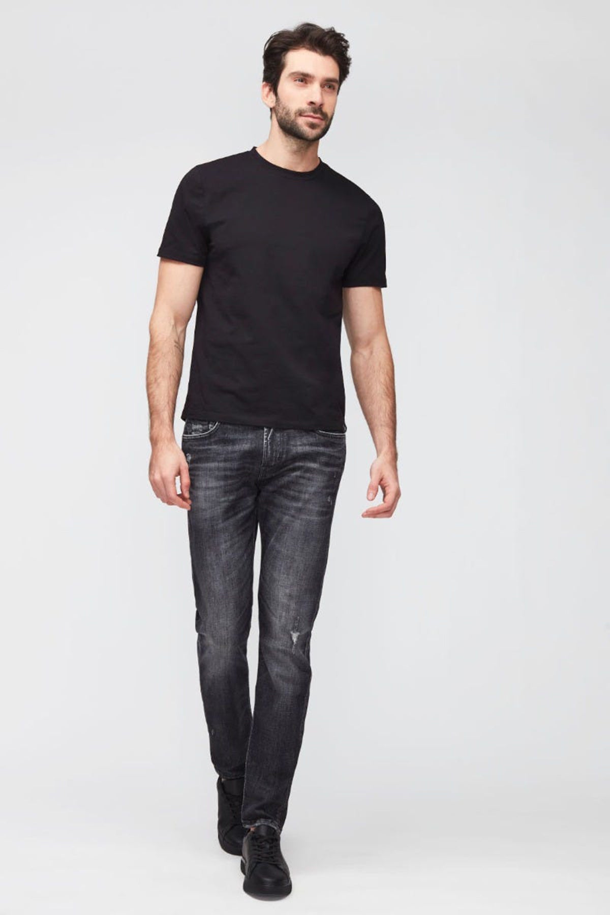 7 For All Mankind Yuvarlak Yaka Luxe Performance Streç T-shirt-Libas Trendy Fashion Store