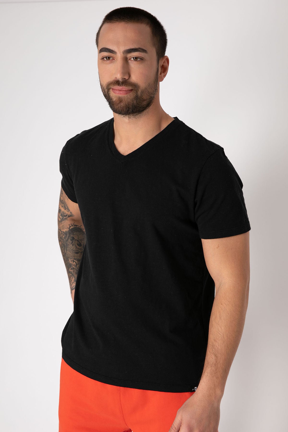 7 For All Mankind V Yaka Organik Pamuklu T-shirt-Libas Trendy Fashion Store