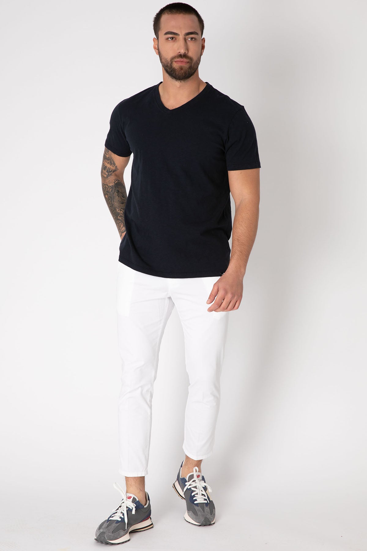 7 For All Mankind V Yaka Organik Pamuklu T-shirt-Libas Trendy Fashion Store