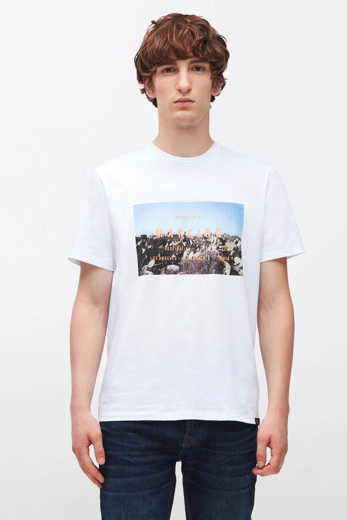 7 For All Mankind Baskılı Organik Pamuklu T-shirt-Libas Trendy Fashion Store