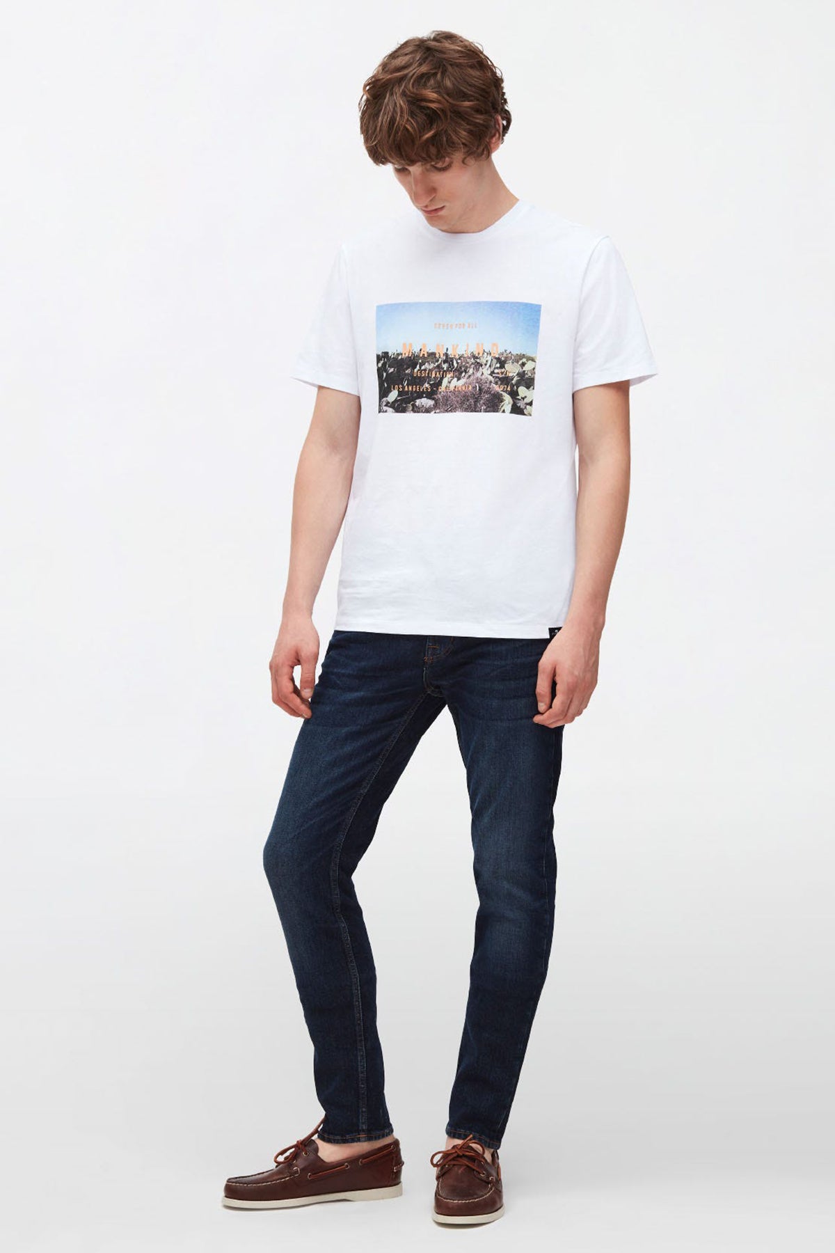7 For All Mankind Baskılı Organik Pamuklu T-shirt-Libas Trendy Fashion Store