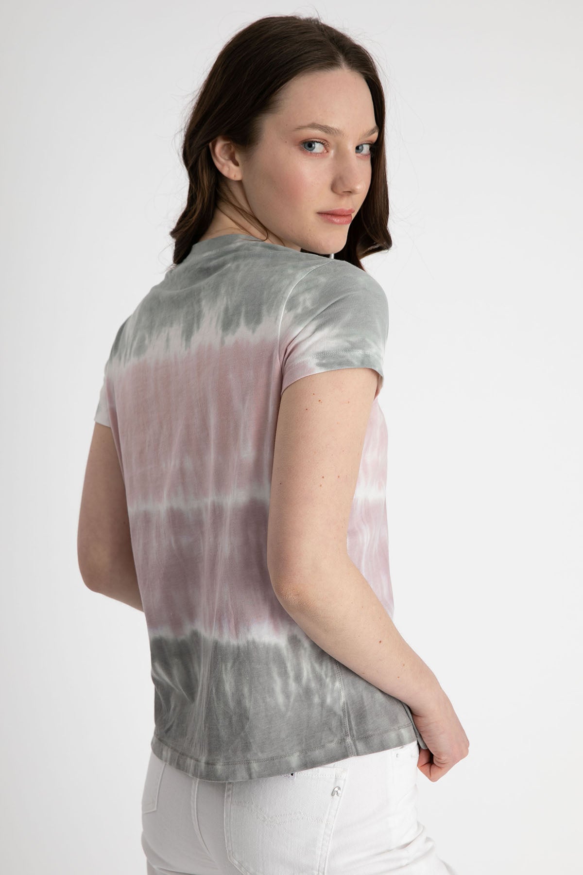 7 For All Mankind Yuvarlak Yaka Batik T-shirt-Libas Trendy Fashion Store