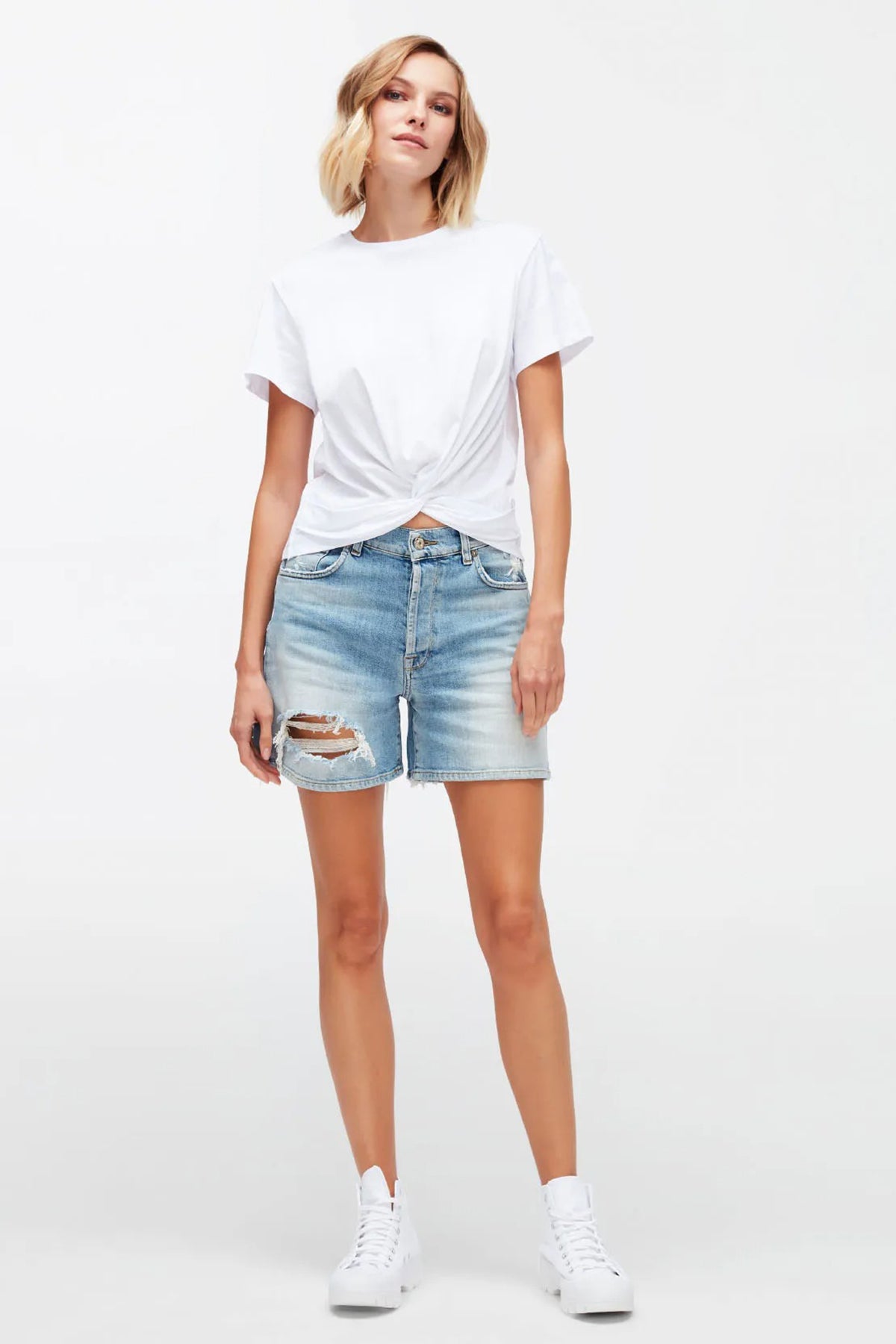 7 For All Mankind Billie Yüksek Bel Jean Streç Şort-Libas Trendy Fashion Store