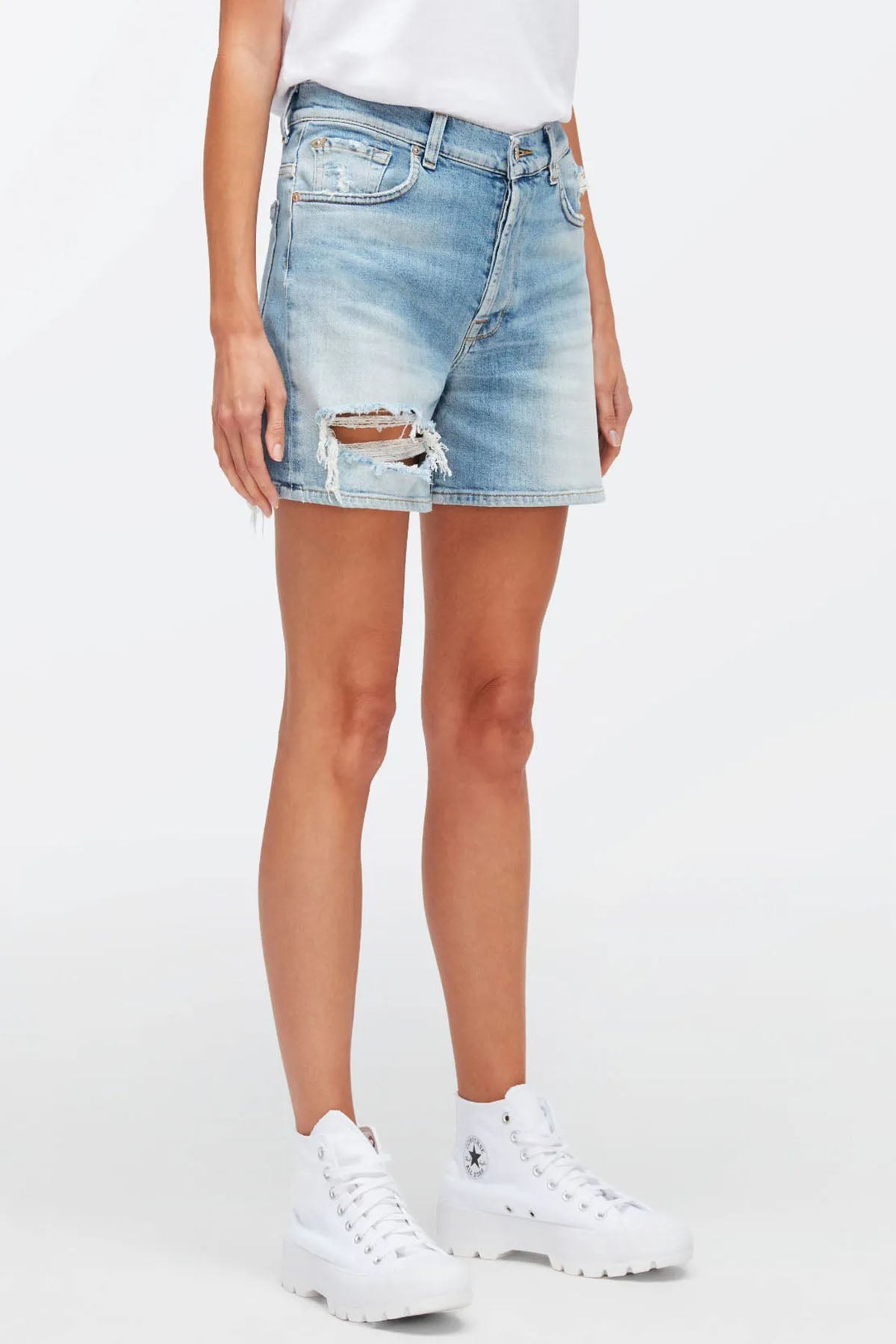 7 For All Mankind Billie Yüksek Bel Jean Streç Şort-Libas Trendy Fashion Store