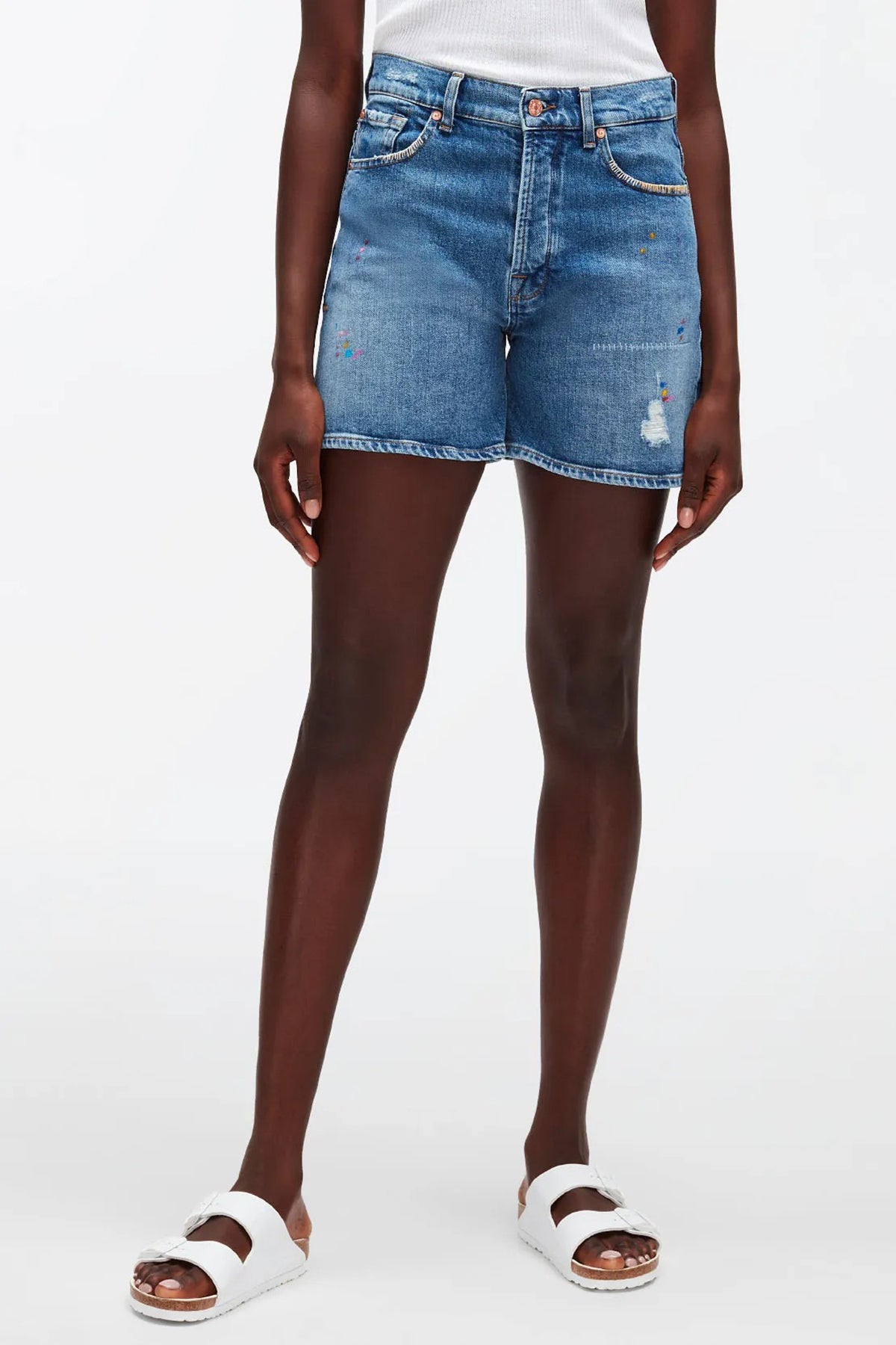 7 For All Mankind Billie Yüksek Bel Jean Streç Şort-Libas Trendy Fashion Store