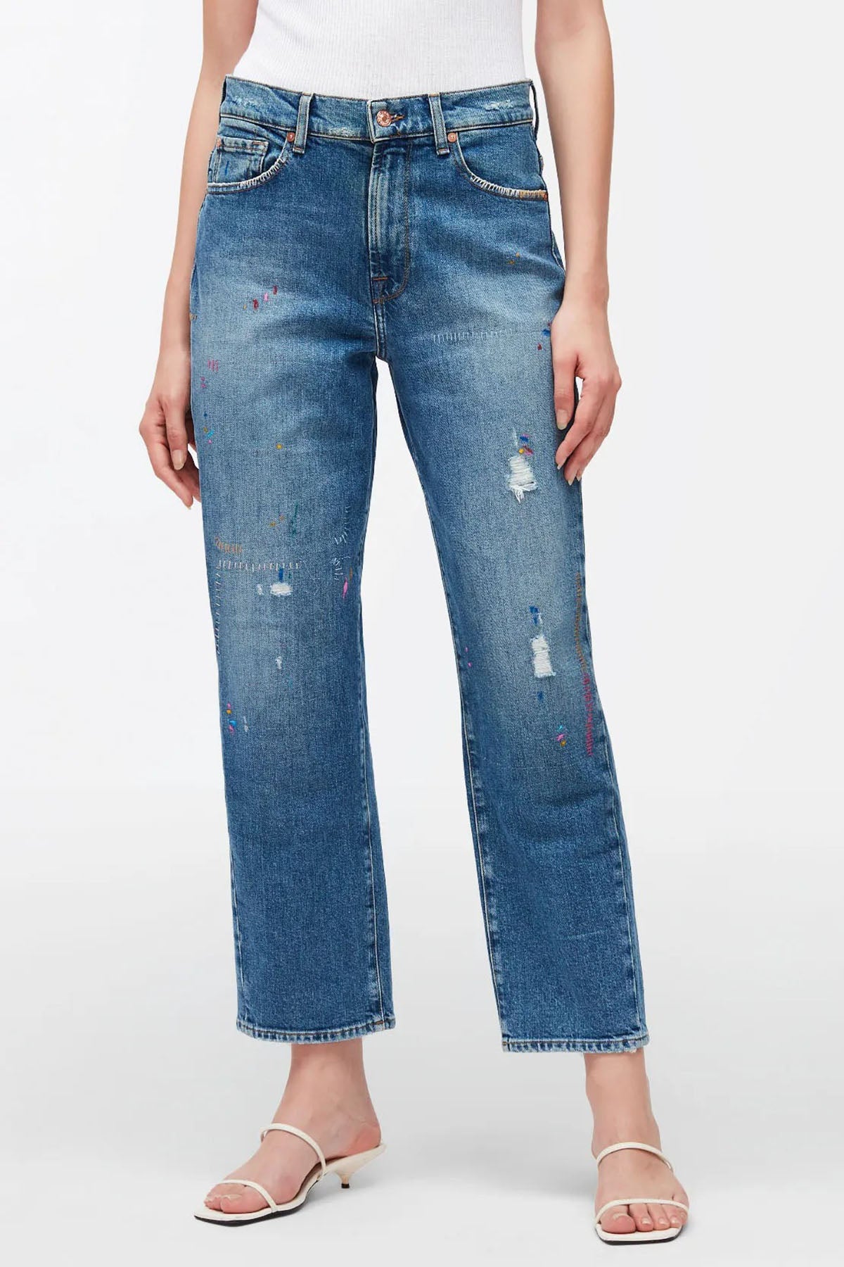 7 For All Mankind Modern Straight Fit Streç Jeans-Libas Trendy Fashion Store