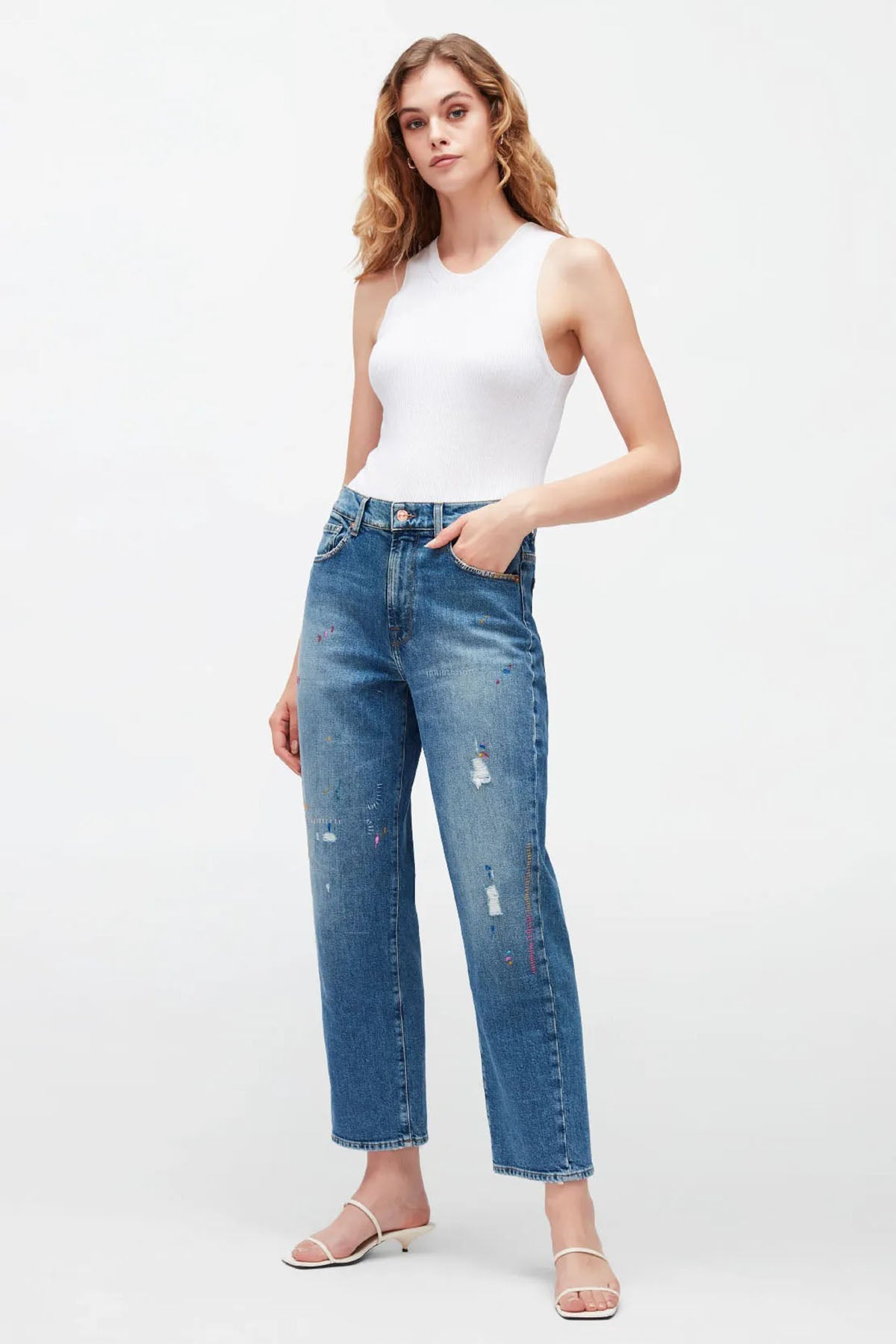 7 For All Mankind Modern Straight Fit Streç Jeans-Libas Trendy Fashion Store