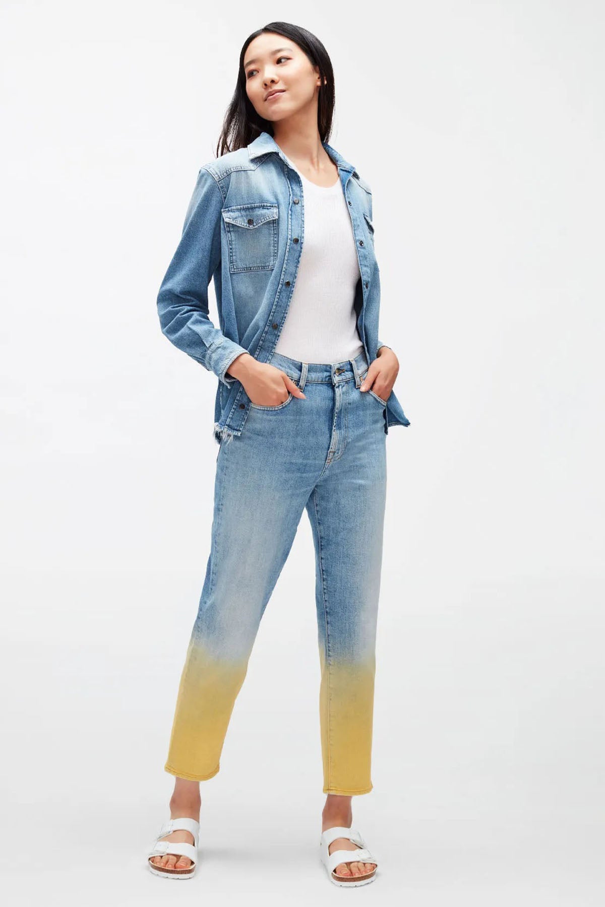7 For All Mankind Malia Straight Fit Renk Kombinasyonlu Jeans-Libas Trendy Fashion Store