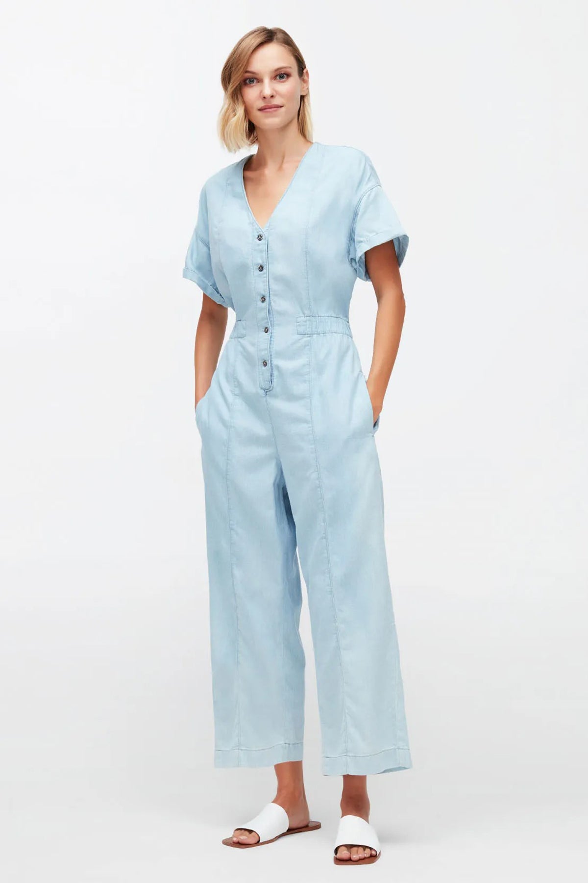 7 For All Mankind Ease V Yaka Beli Lastikli Tulum-Libas Trendy Fashion Store