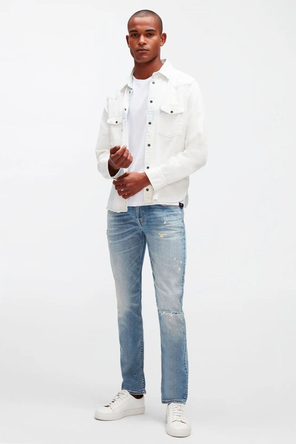 7 For All Mankind Yıkamalı Denim Gömlek-Libas Trendy Fashion Store