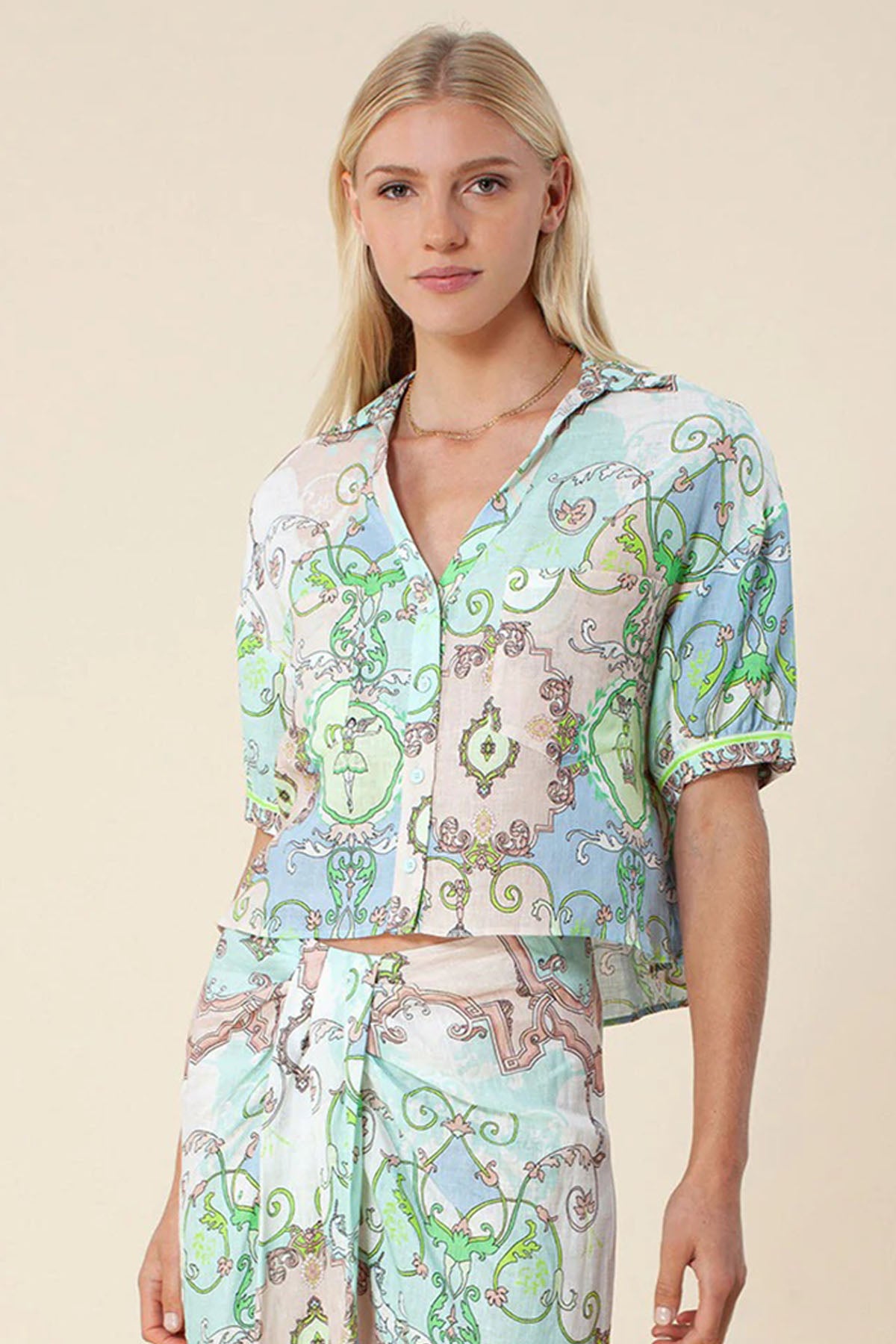 Hale Bob Keten Gömlek Etek Set-Libas Trendy Fashion Store