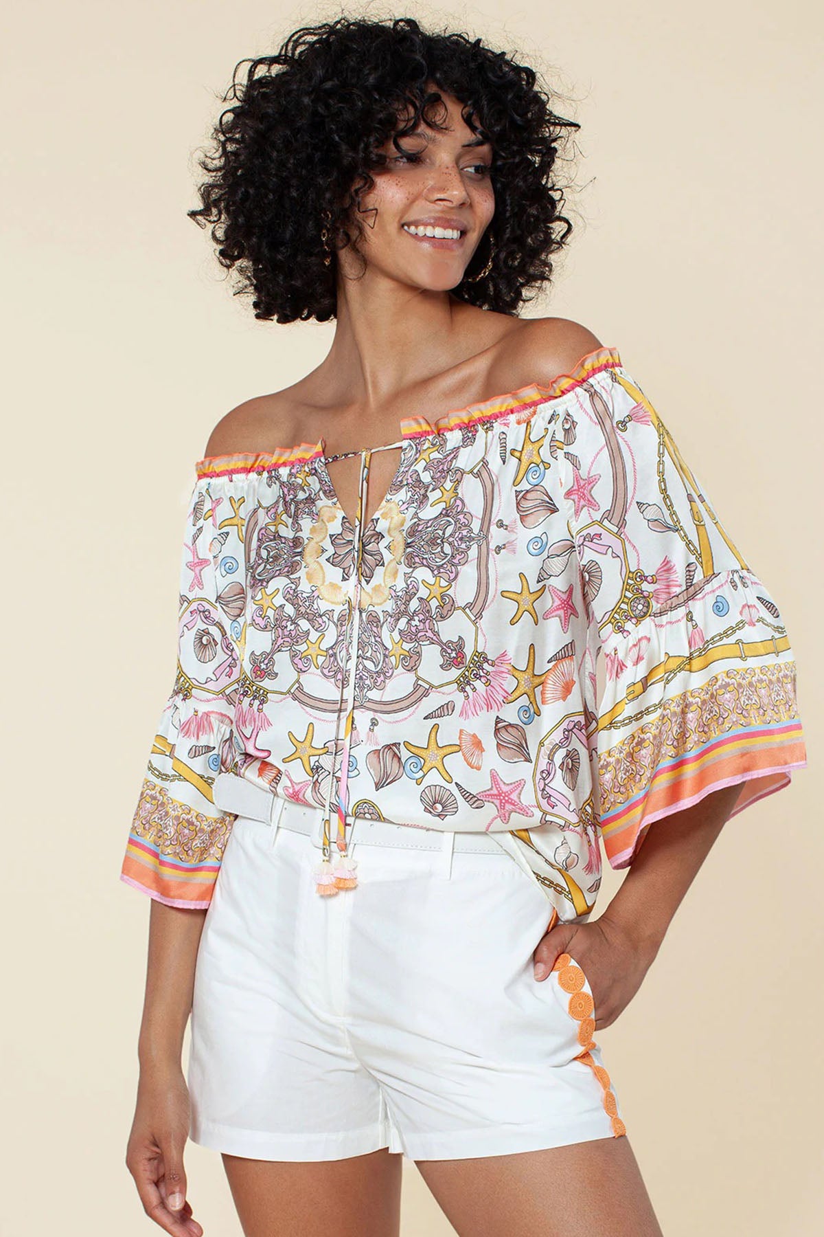 Hale Bob Desenli İpekli Straplez Bluz-Libas Trendy Fashion Store