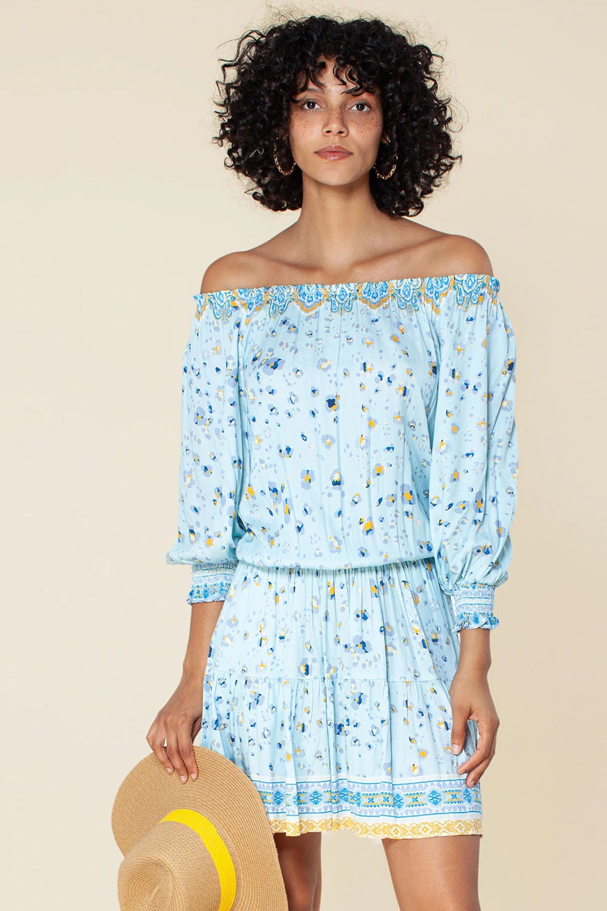 Hale Bob Desenli Straplez Mini Elbise-Libas Trendy Fashion Store