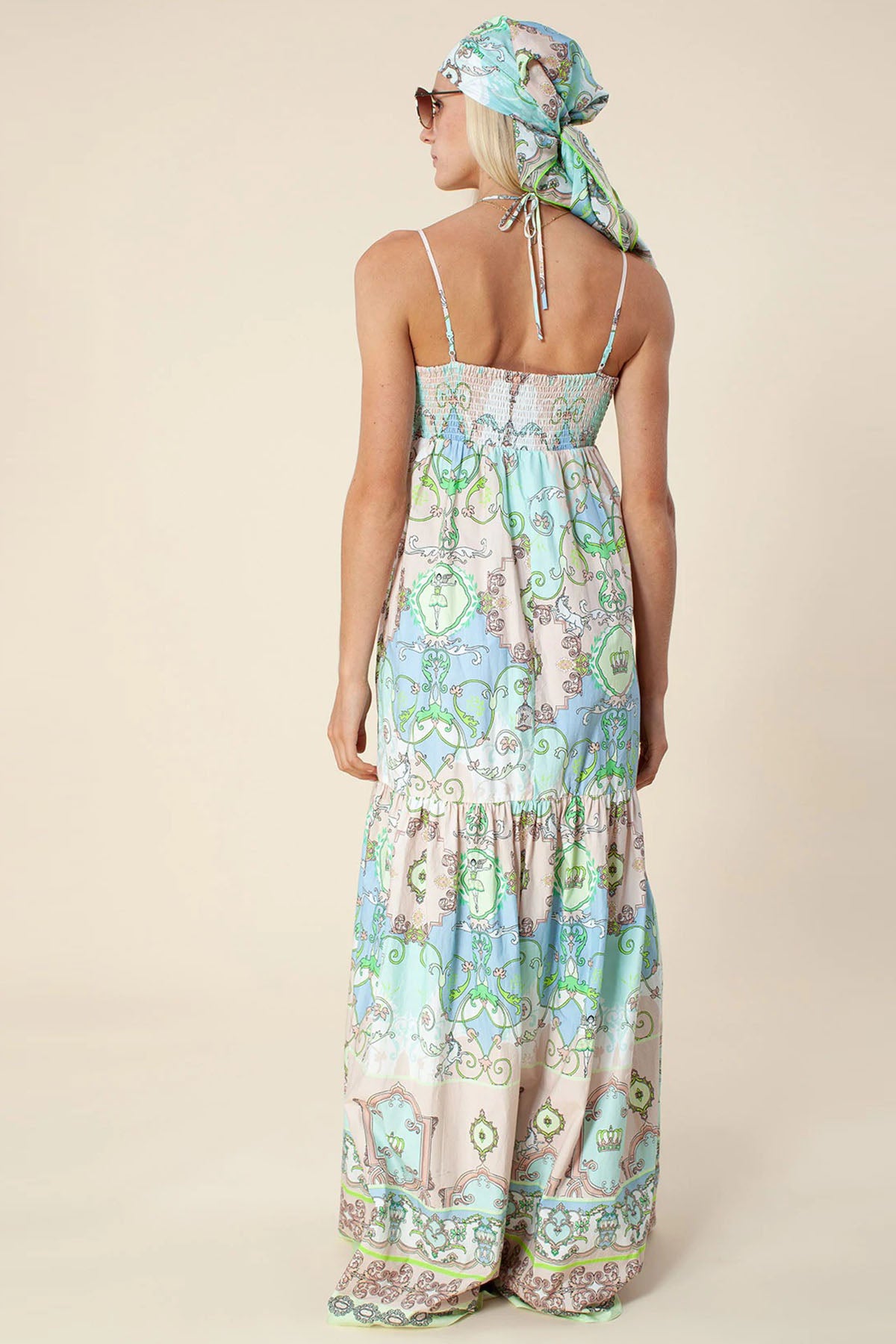 Hale Bob İp Askılı Maxi Desenli Elbise-Libas Trendy Fashion Store